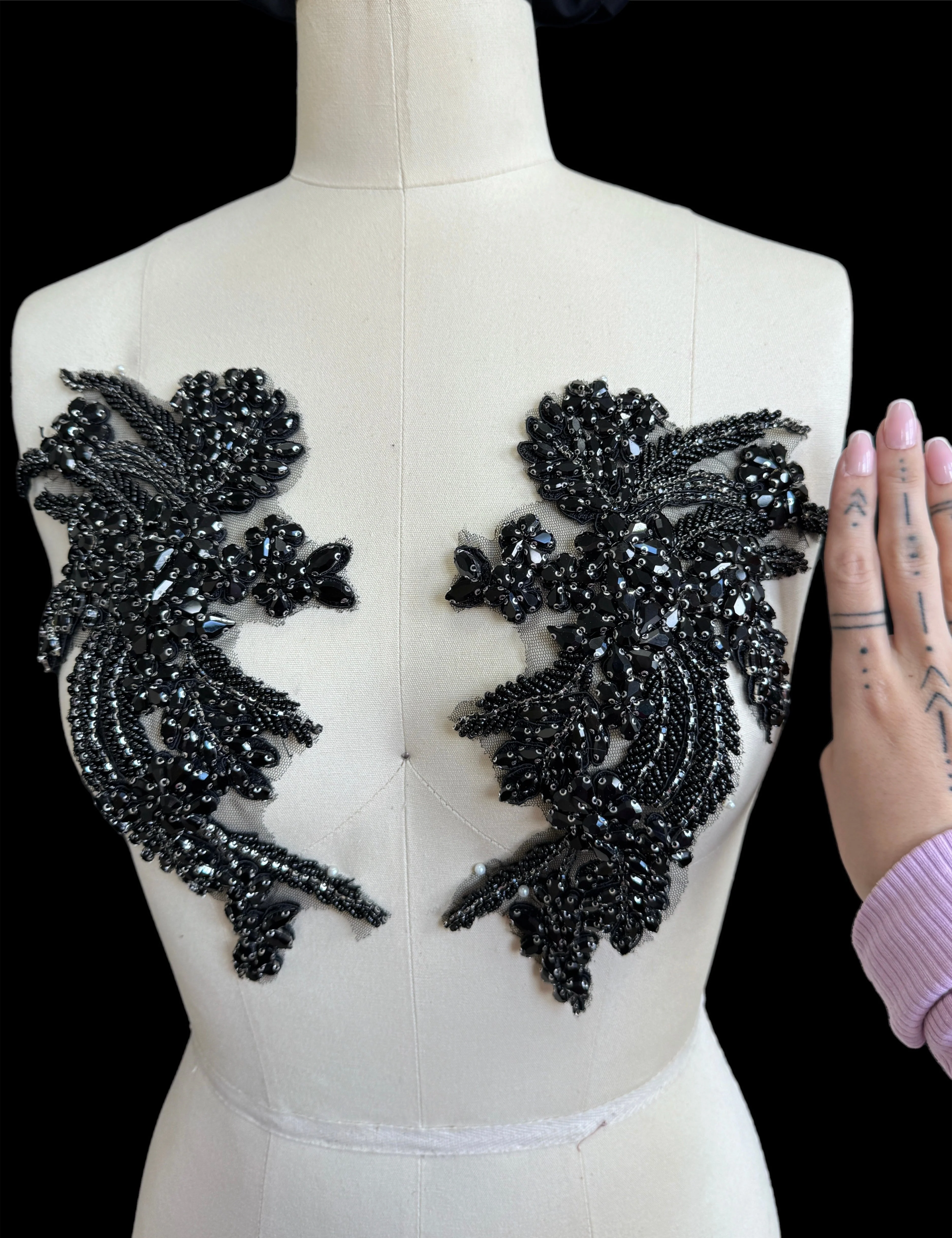 Gina Black Rhinestones Applique - Image 4