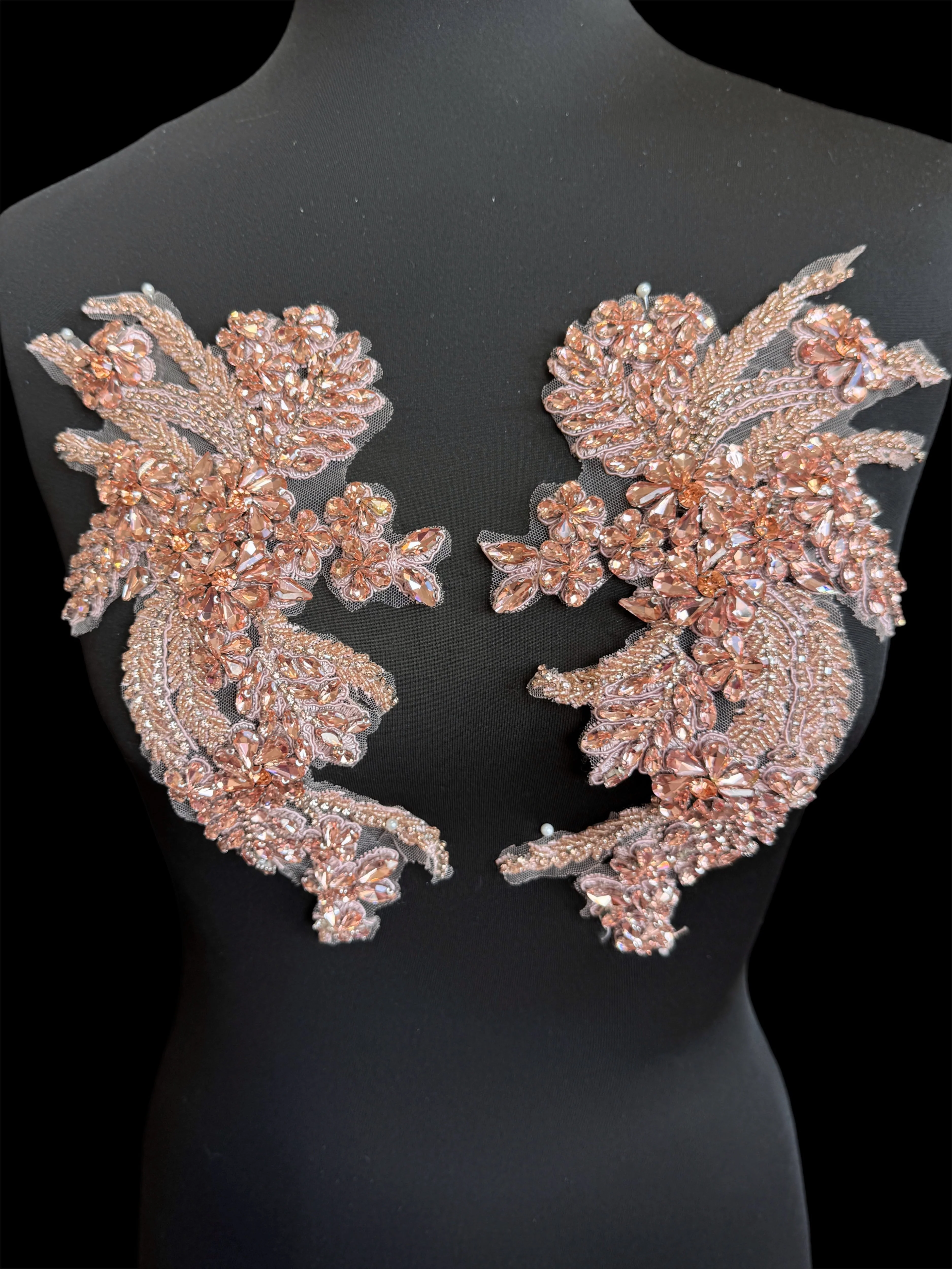 Gina Blush Pink Rhinestones Applique