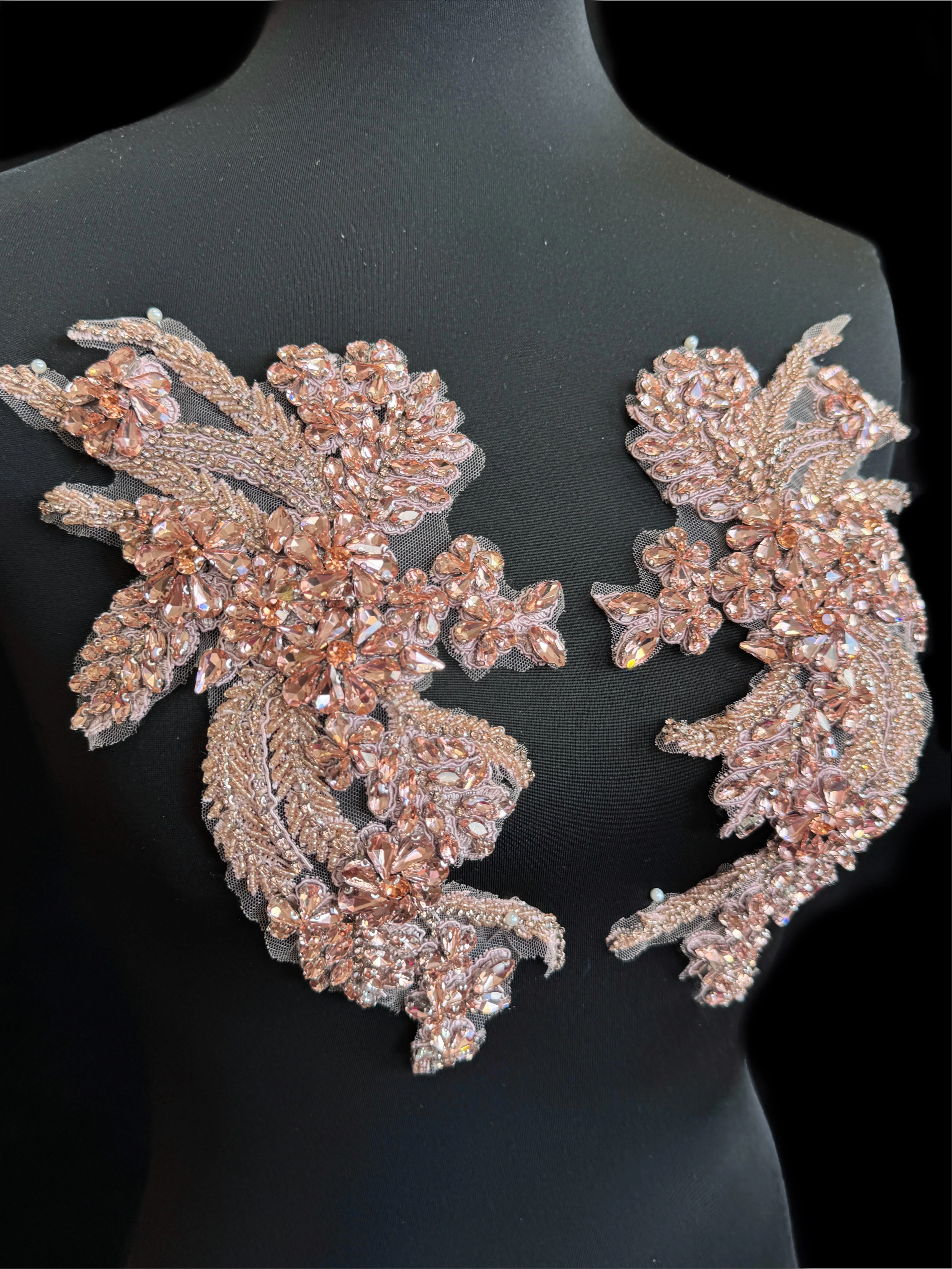 Gina Blush Pink Rhinestones Applique - Image 3