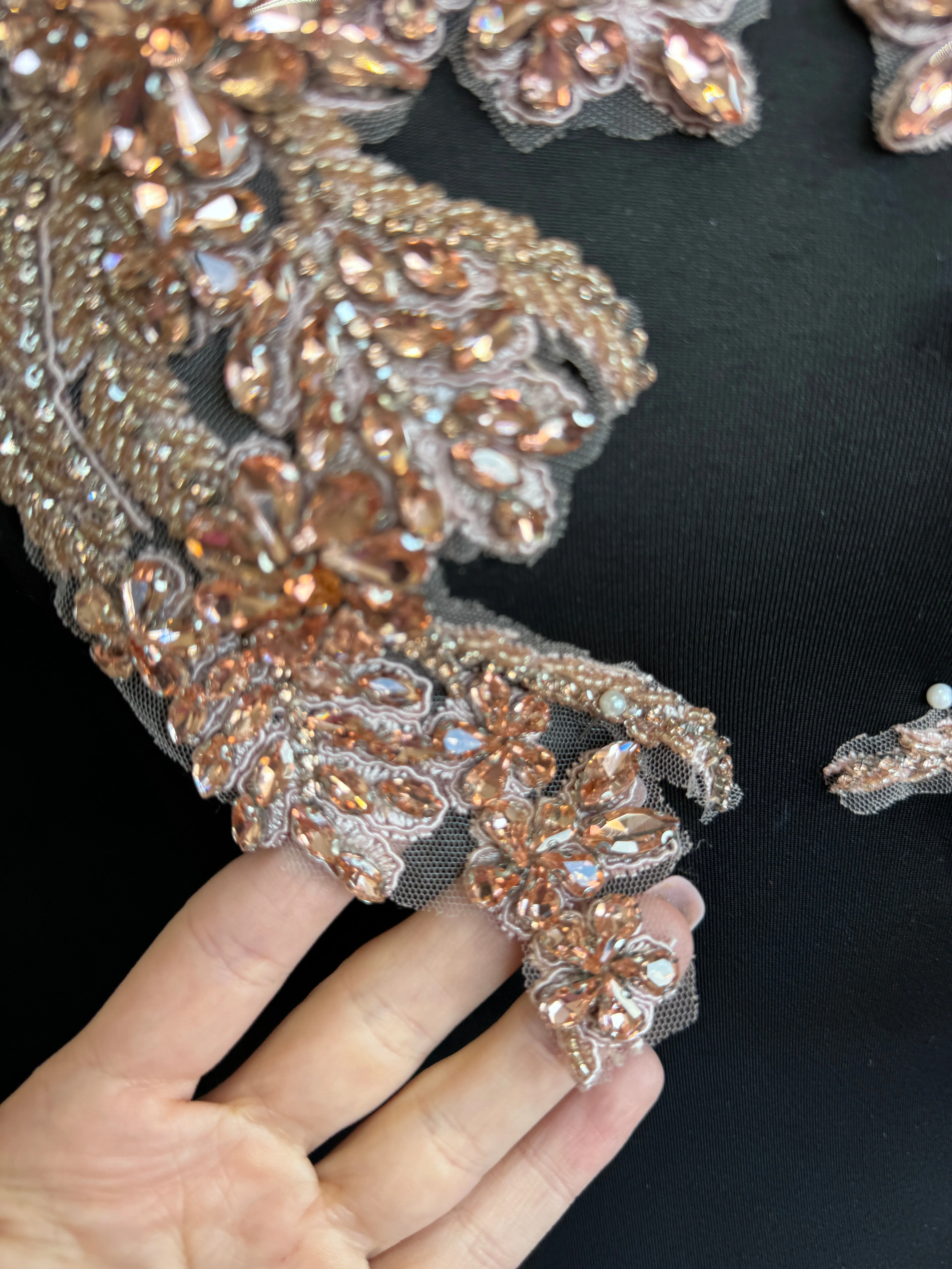 Gina Blush Pink Rhinestones Applique - Image 6