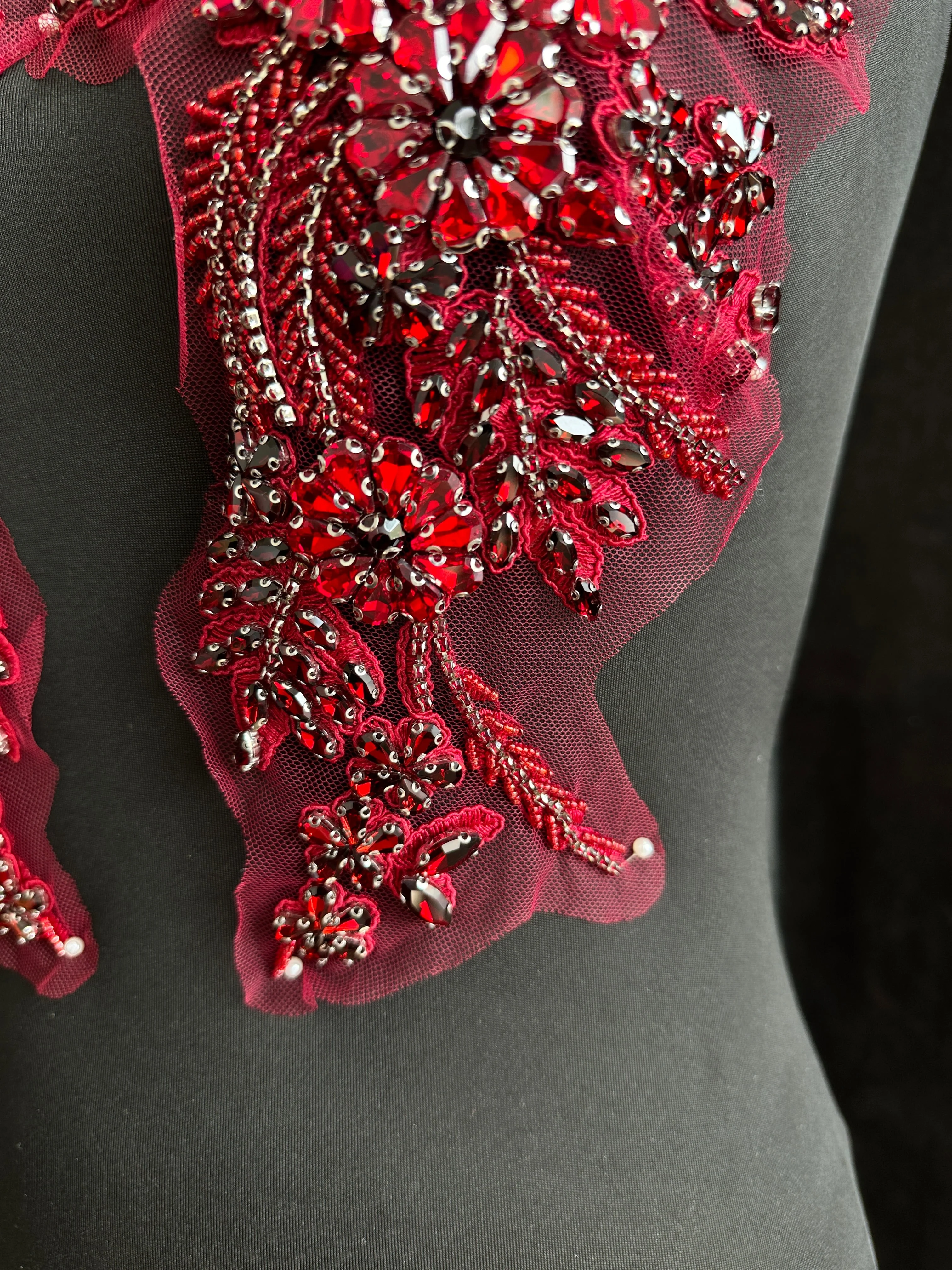 Gina Burgundy Rhinestone Applique - Image 5