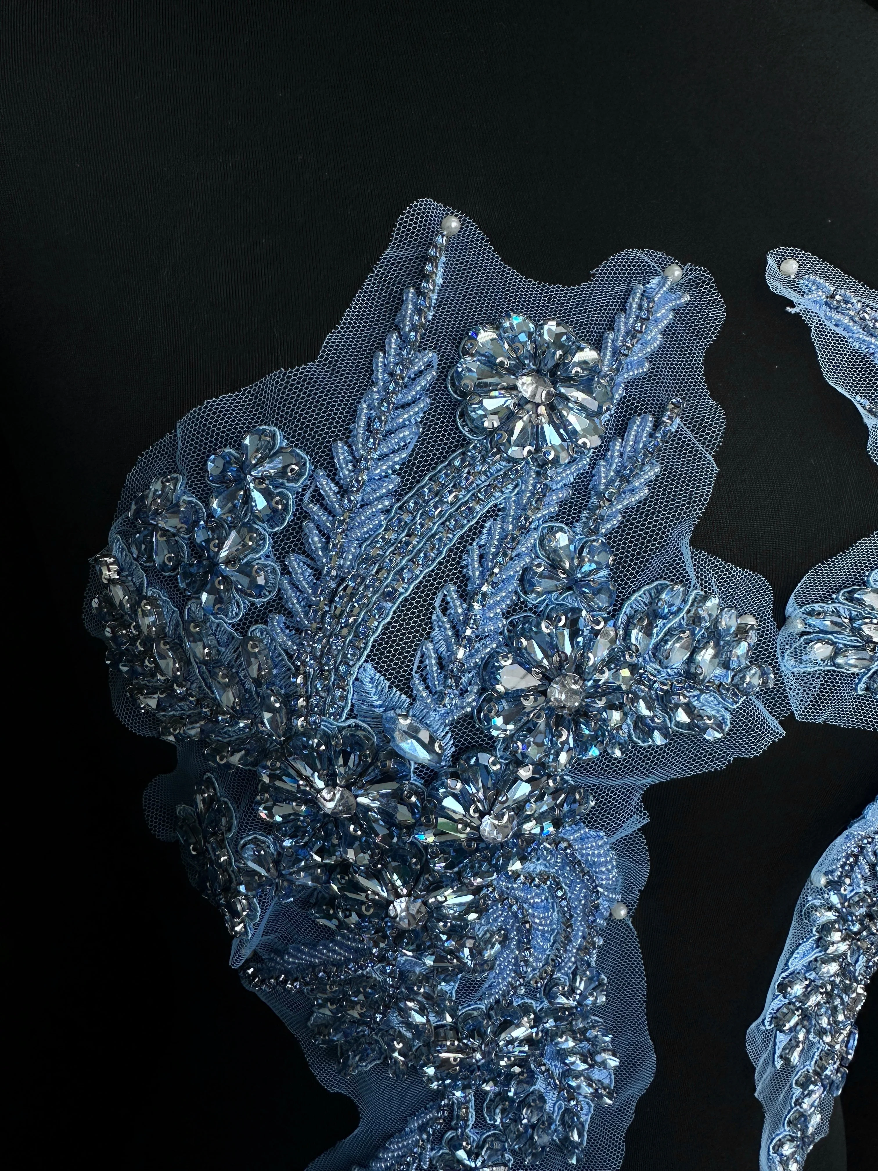 Gina Dusty Blue Rhinestone Applique - Image 2
