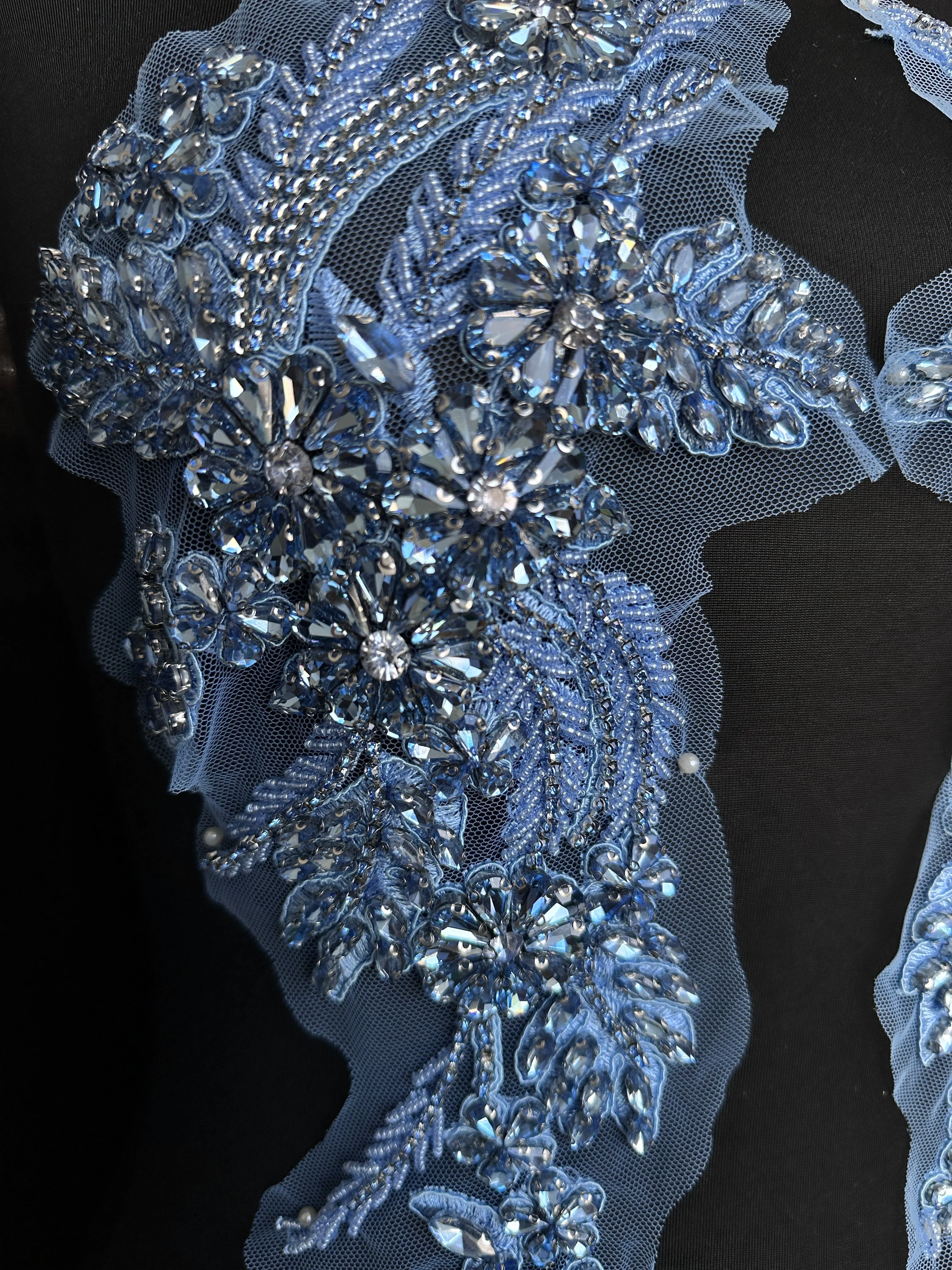 Gina Dusty Blue Rhinestone Applique - Image 4