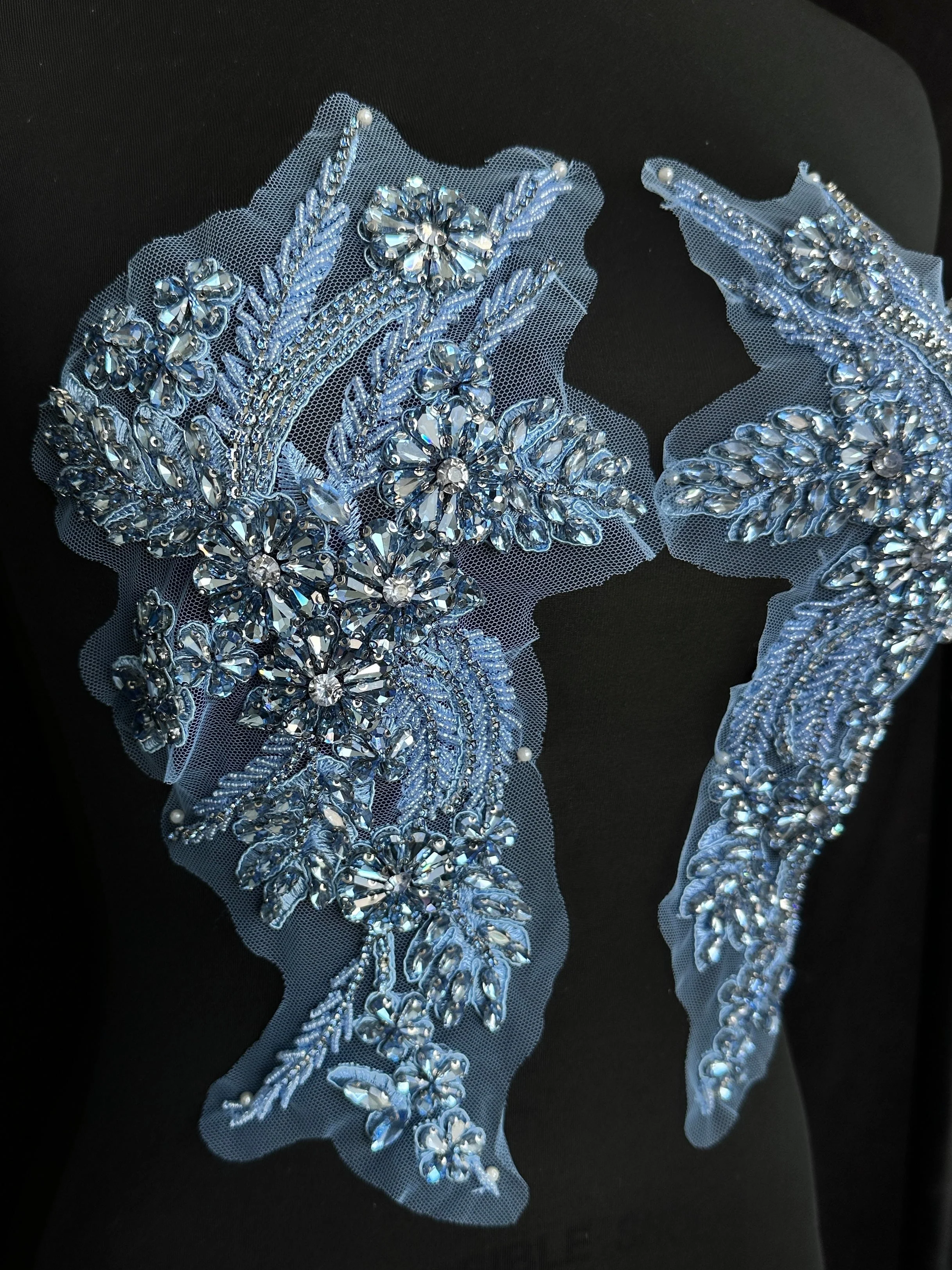 Gina Dusty Blue Rhinestone Applique - Image 5