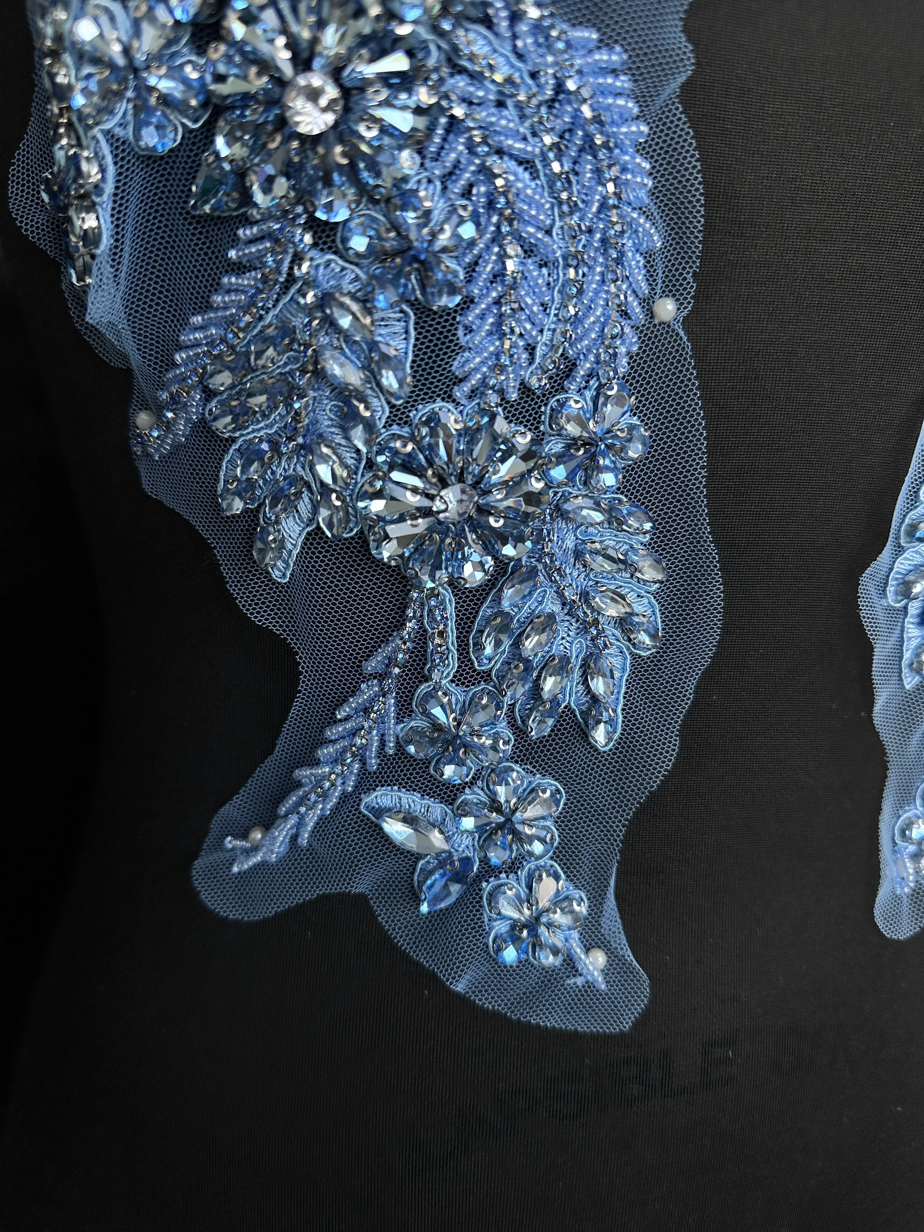 Gina Dusty Blue Rhinestone Applique - Image 6