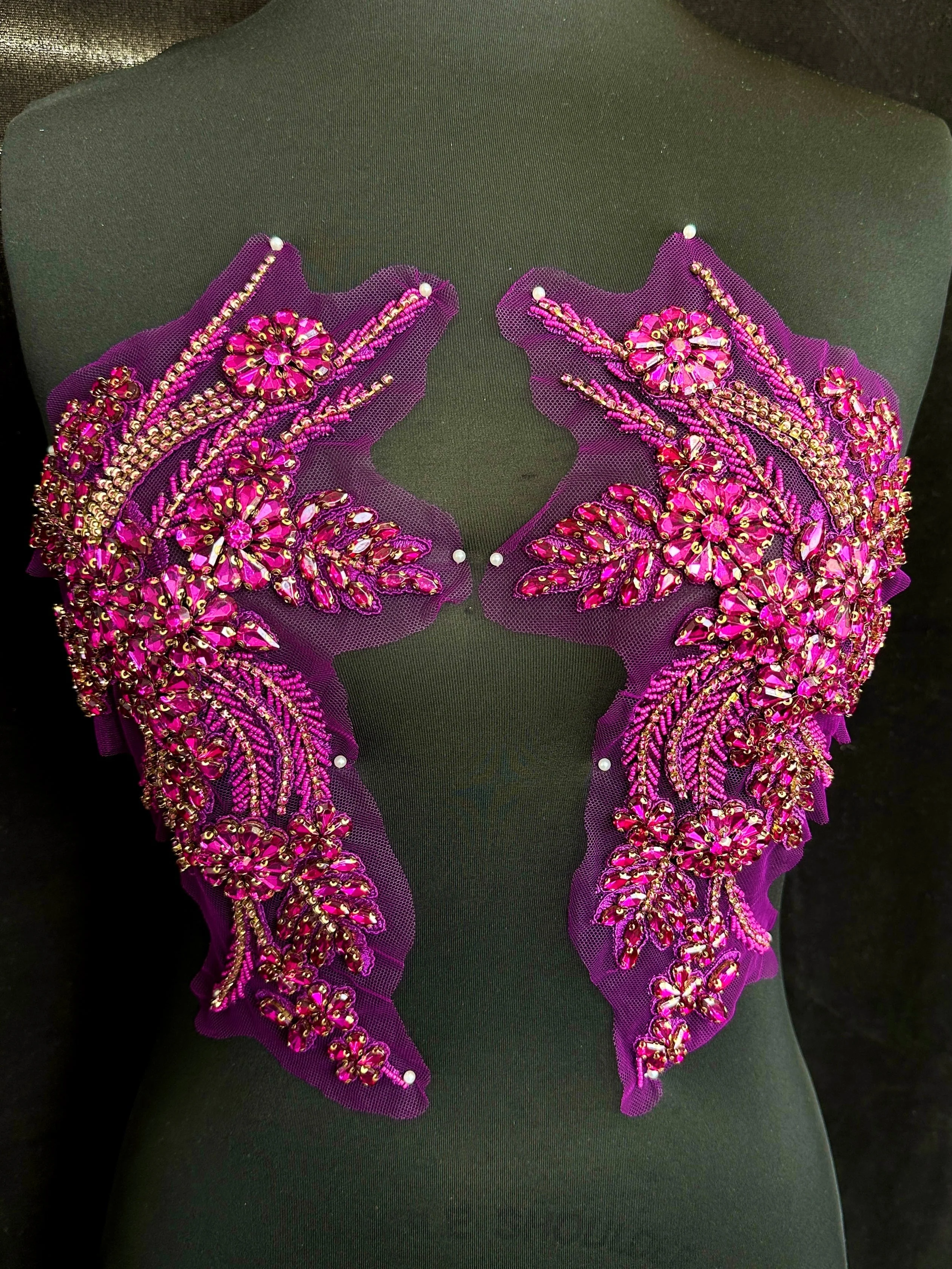 Gina Fuchsia Rhinestone Applique