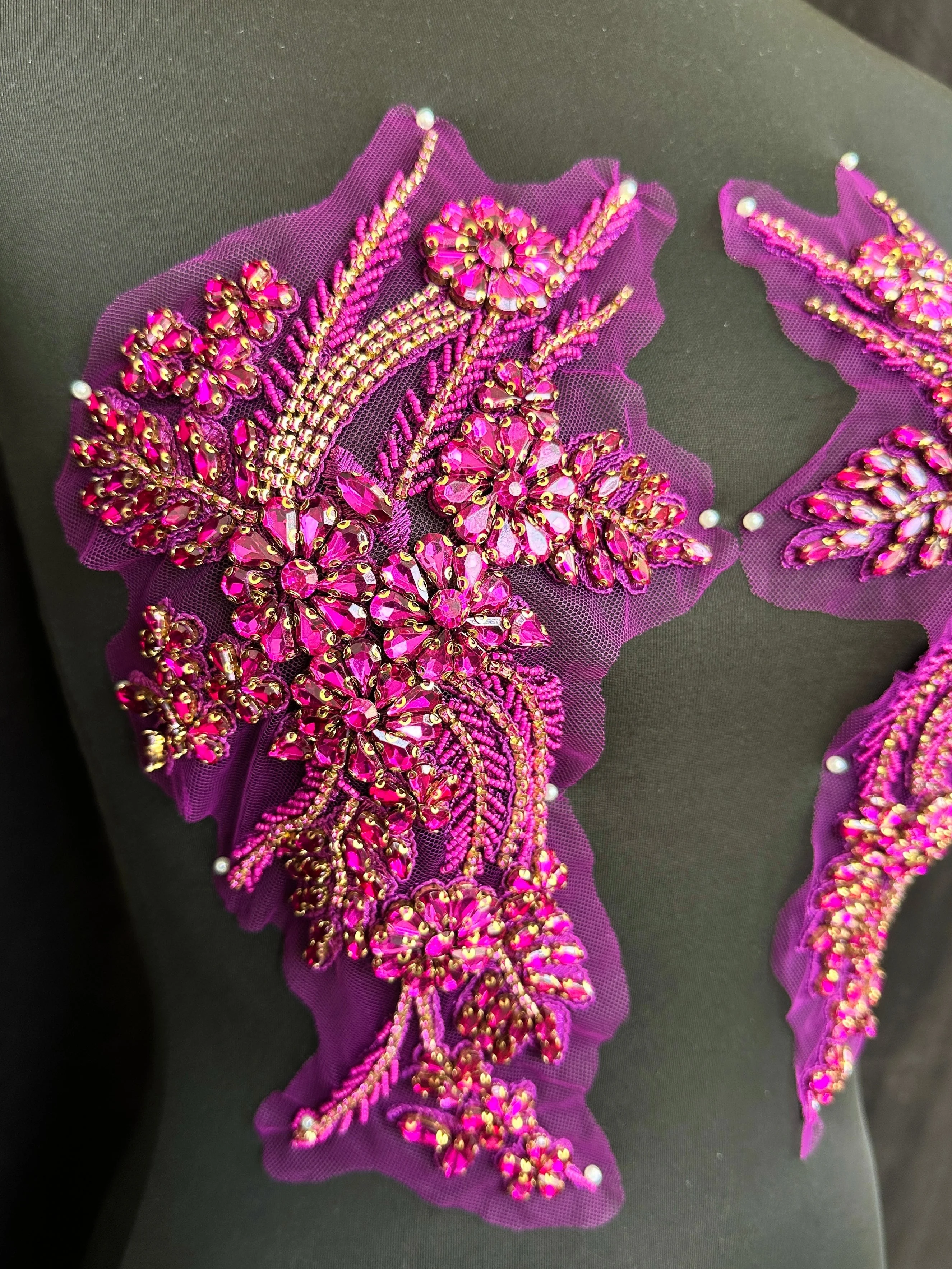 Gina Fuchsia Rhinestone Applique - Image 3
