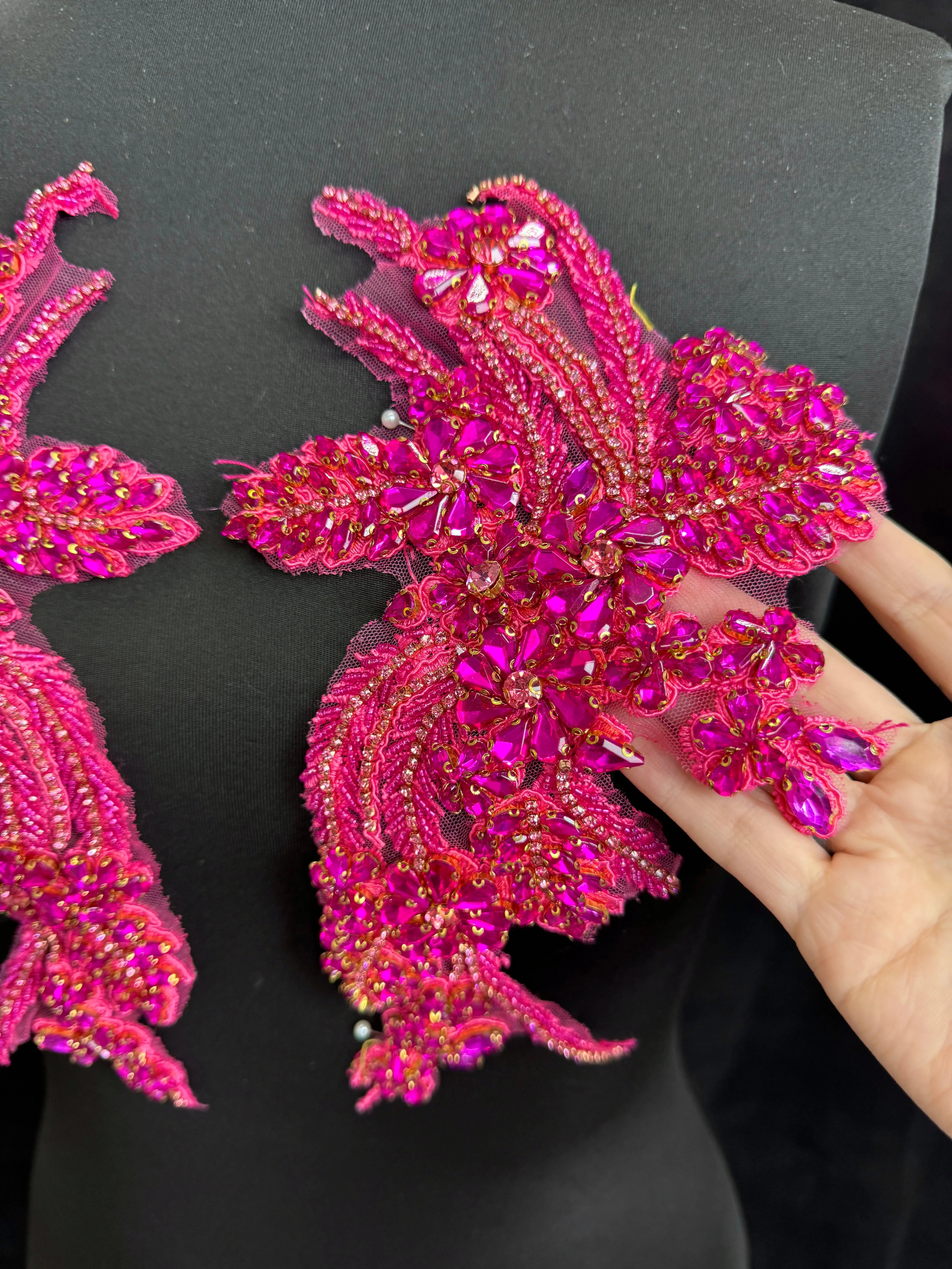 Gina Light Fuchsia Rhinestones Applique - Image 3