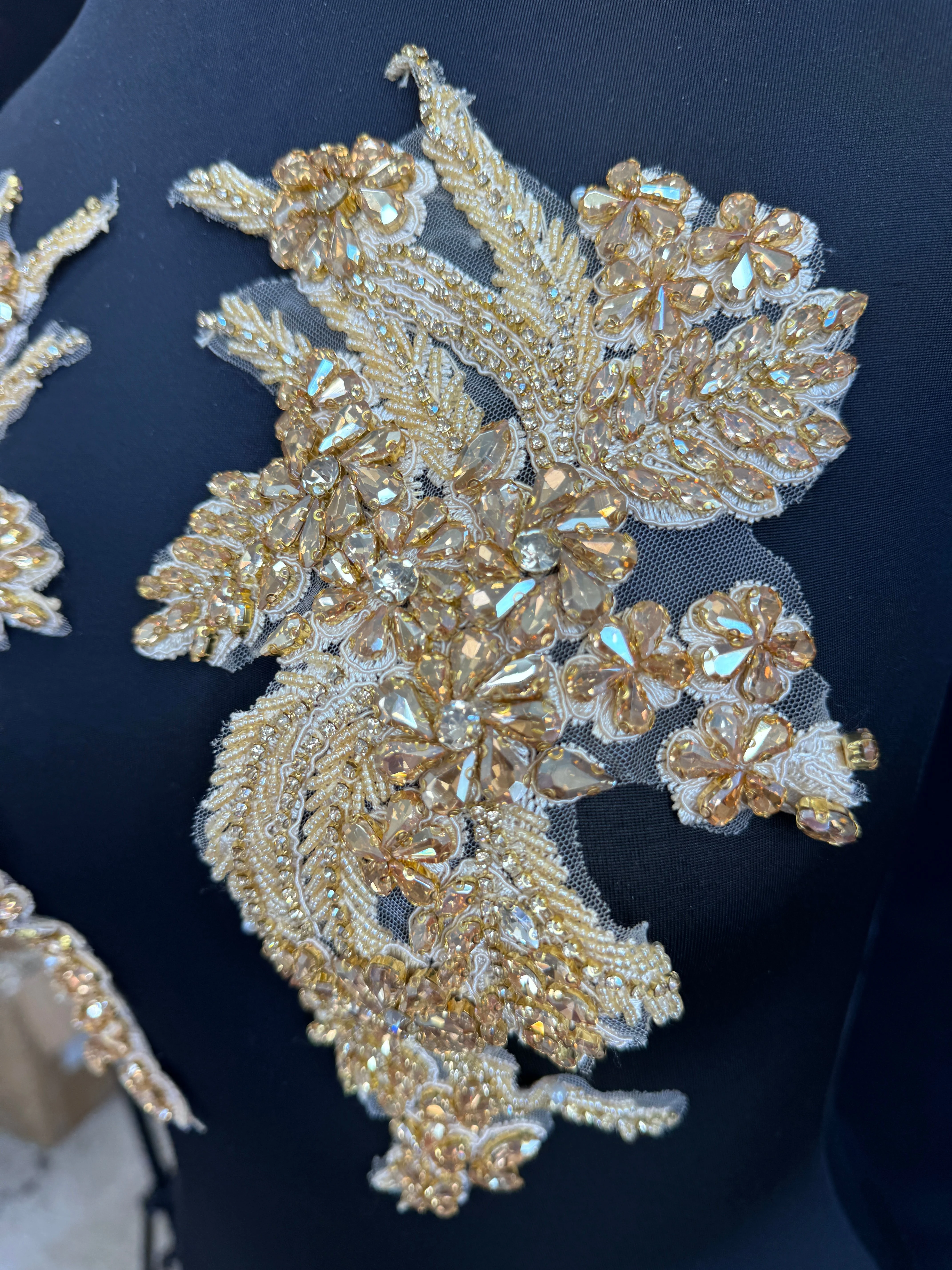 Gina Gold Champagne Rhinestones Applique - Image 3