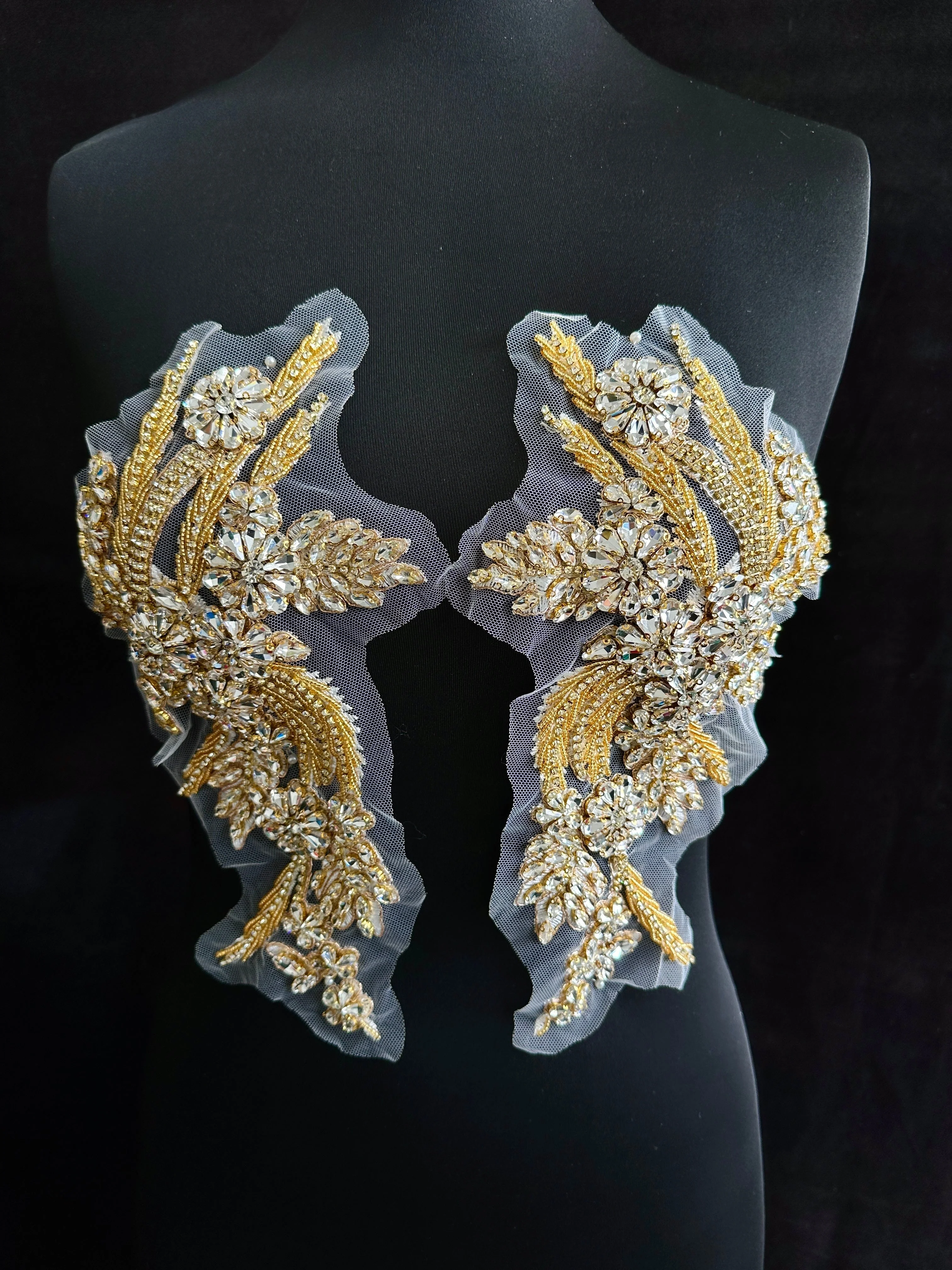 Gina Silver-Gold Rhinestone Applique - Image 3