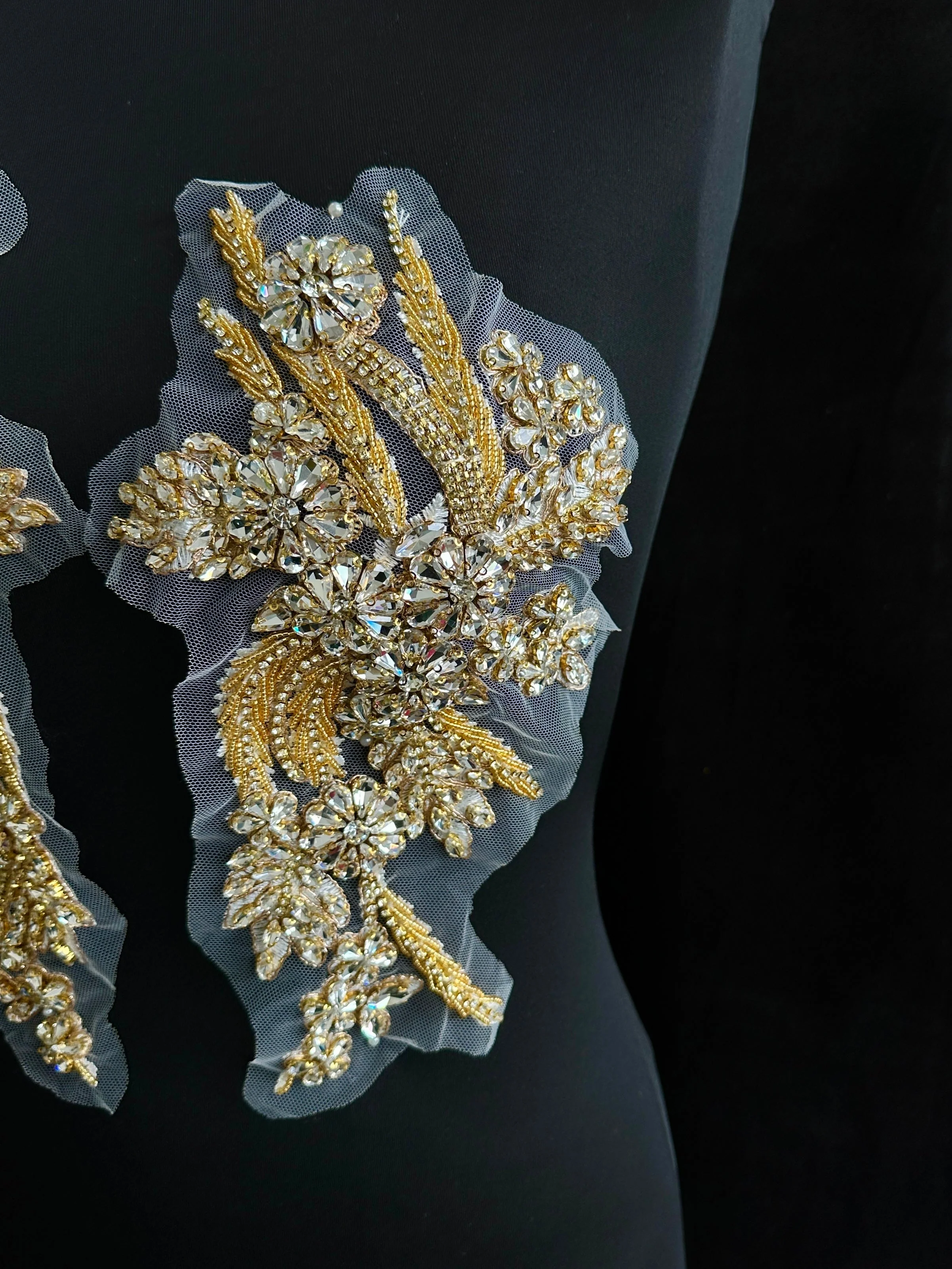 Gina Silver-Gold Rhinestone Applique - Image 4