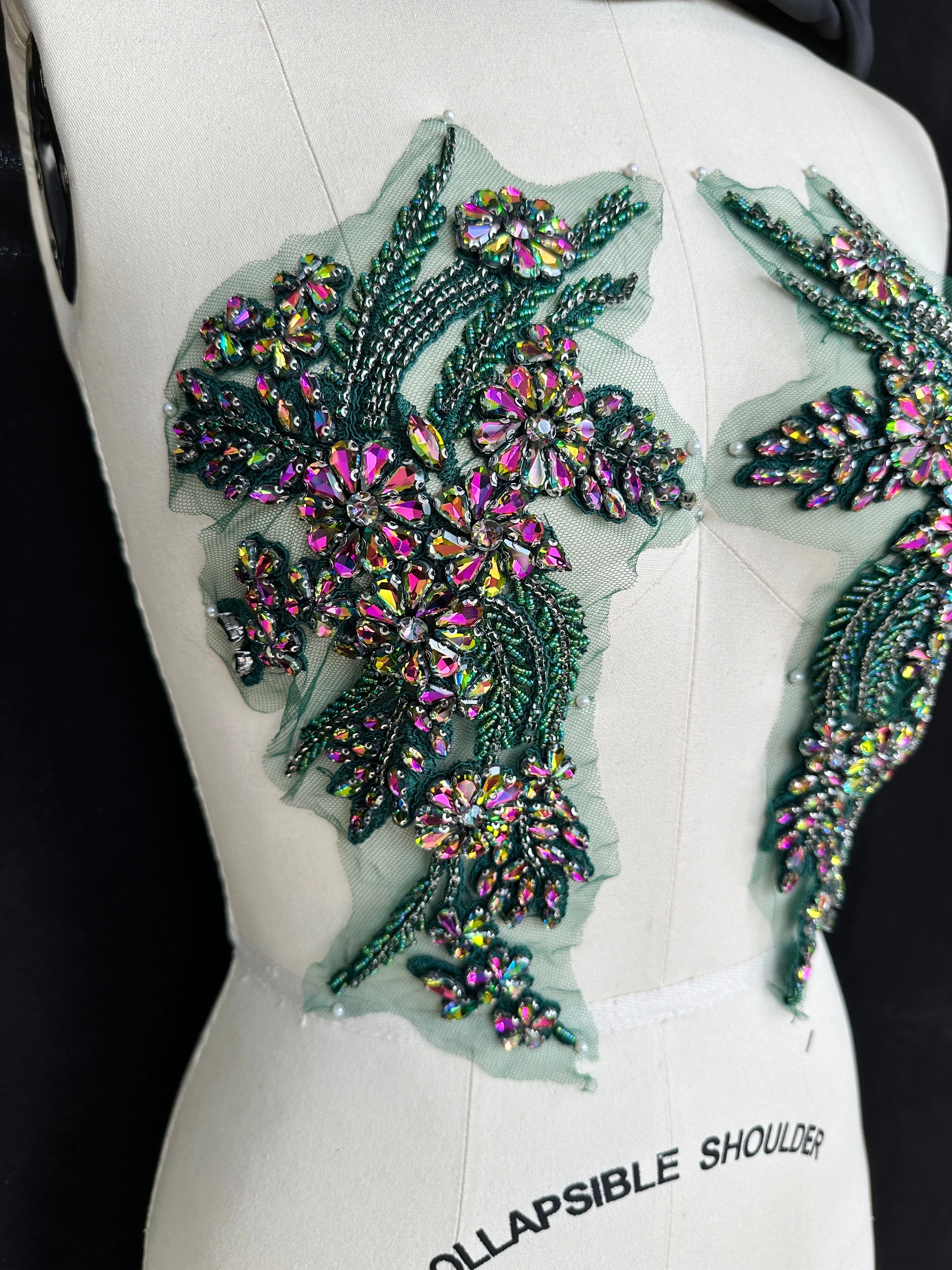 Gina Green Iridescent Rhinestone Applique - Image 4