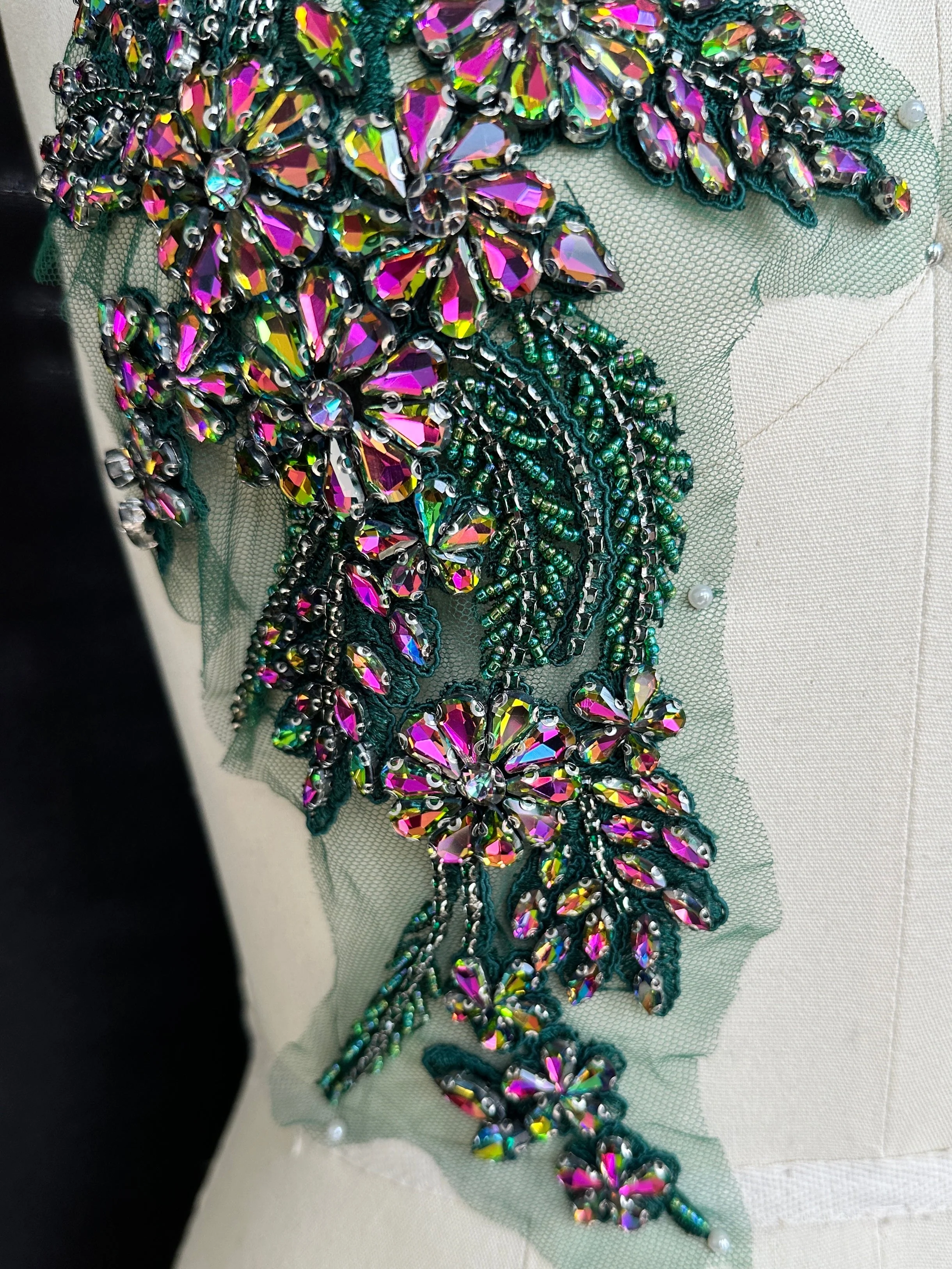 Gina Green Iridescent Rhinestone Applique - Image 5