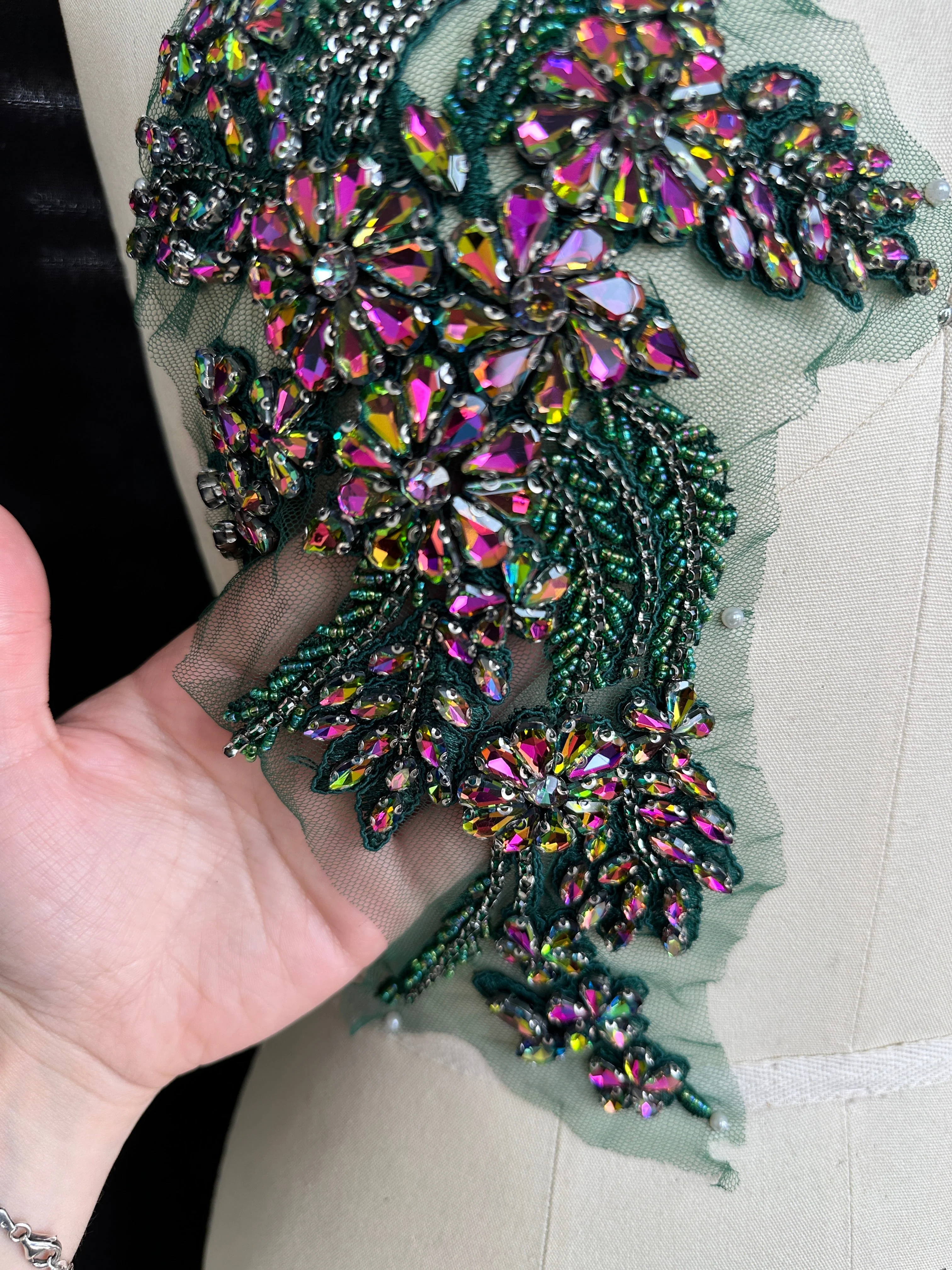 Gina Green Iridescent Rhinestone Applique - Image 7