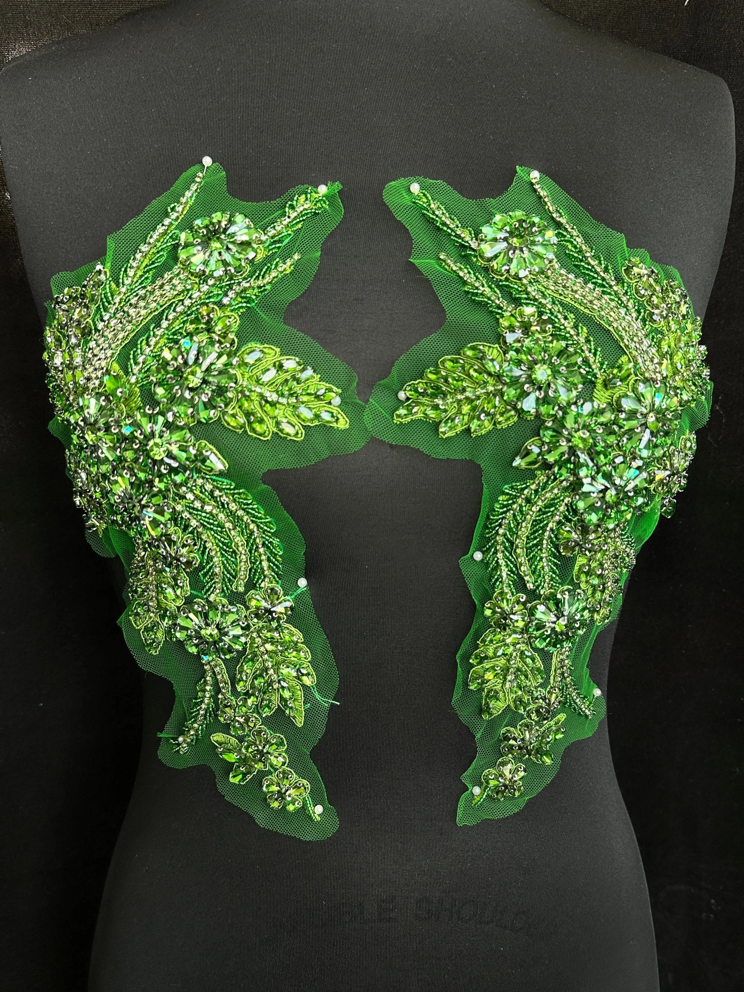 Gina Lime Green Rhinestone Applique