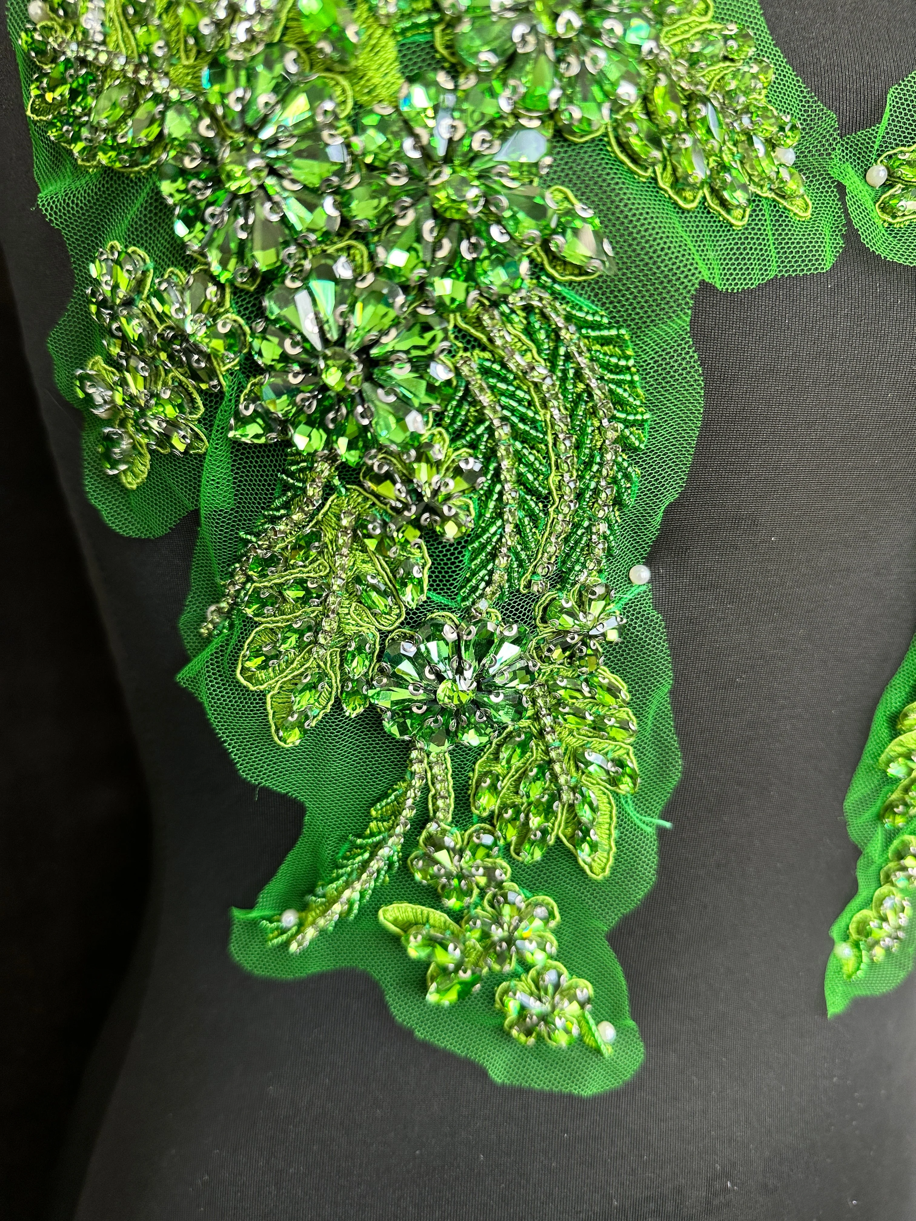 Gina Lime Green Rhinestone Applique - Image 2