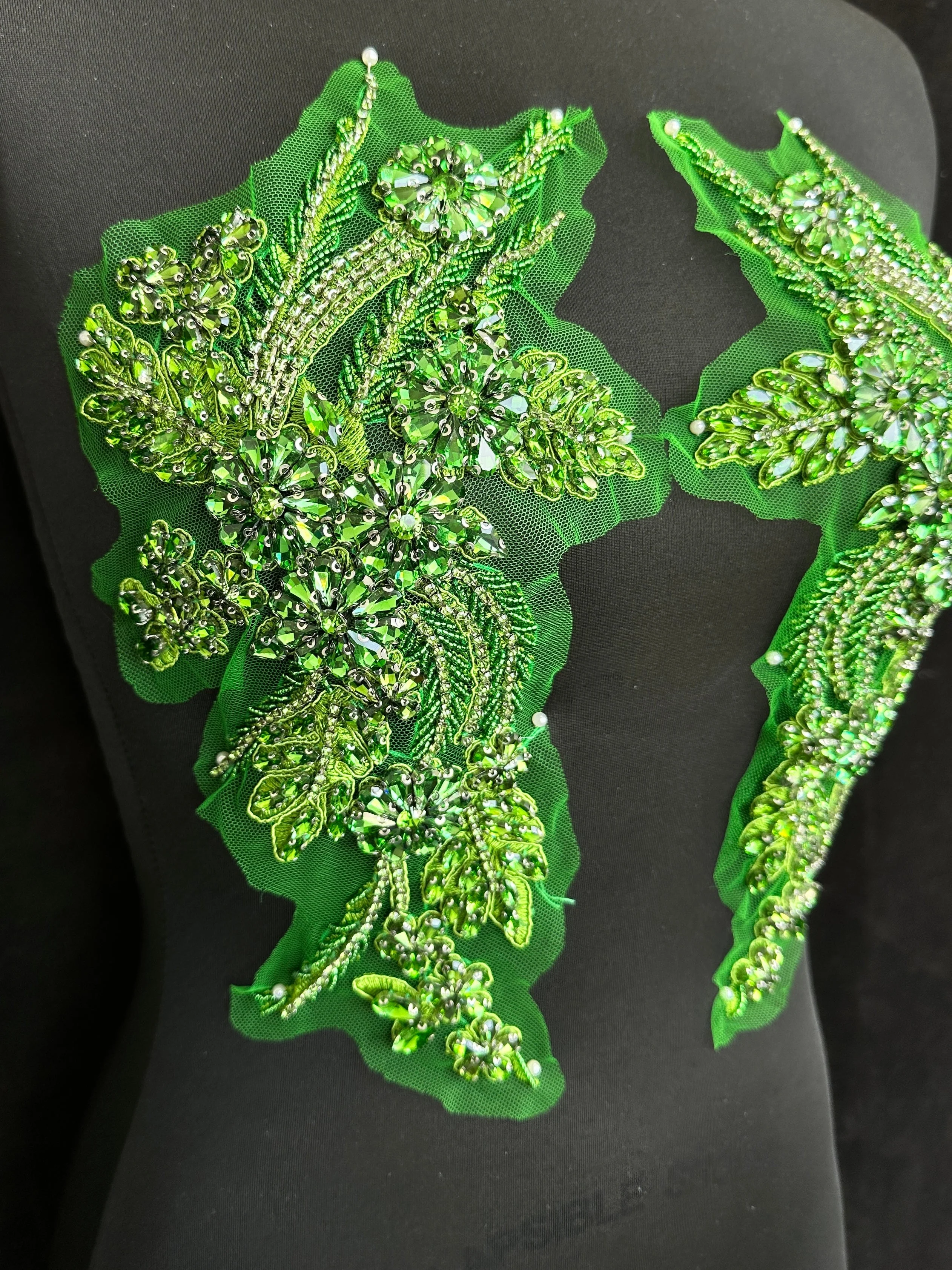 Gina Lime Green Rhinestone Applique - Image 6