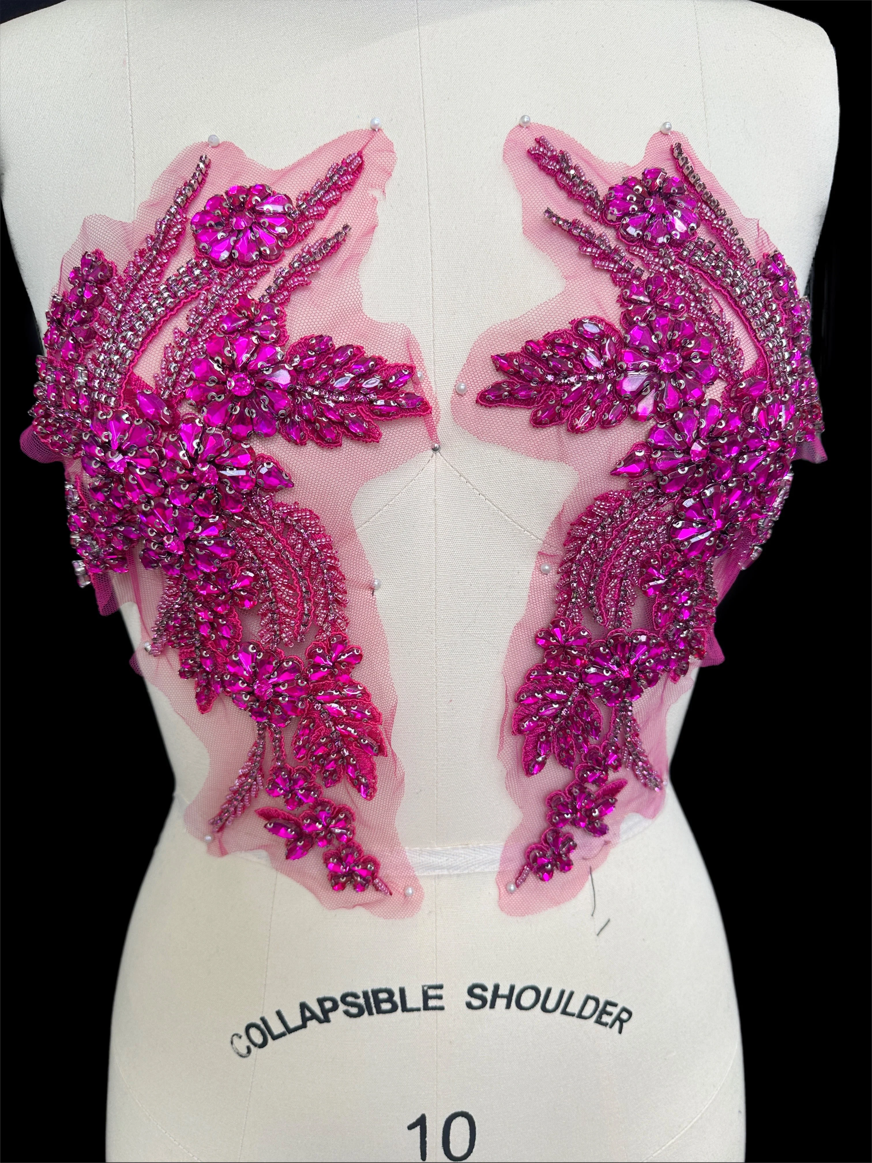 Gina Magenta Rhinestone Applique