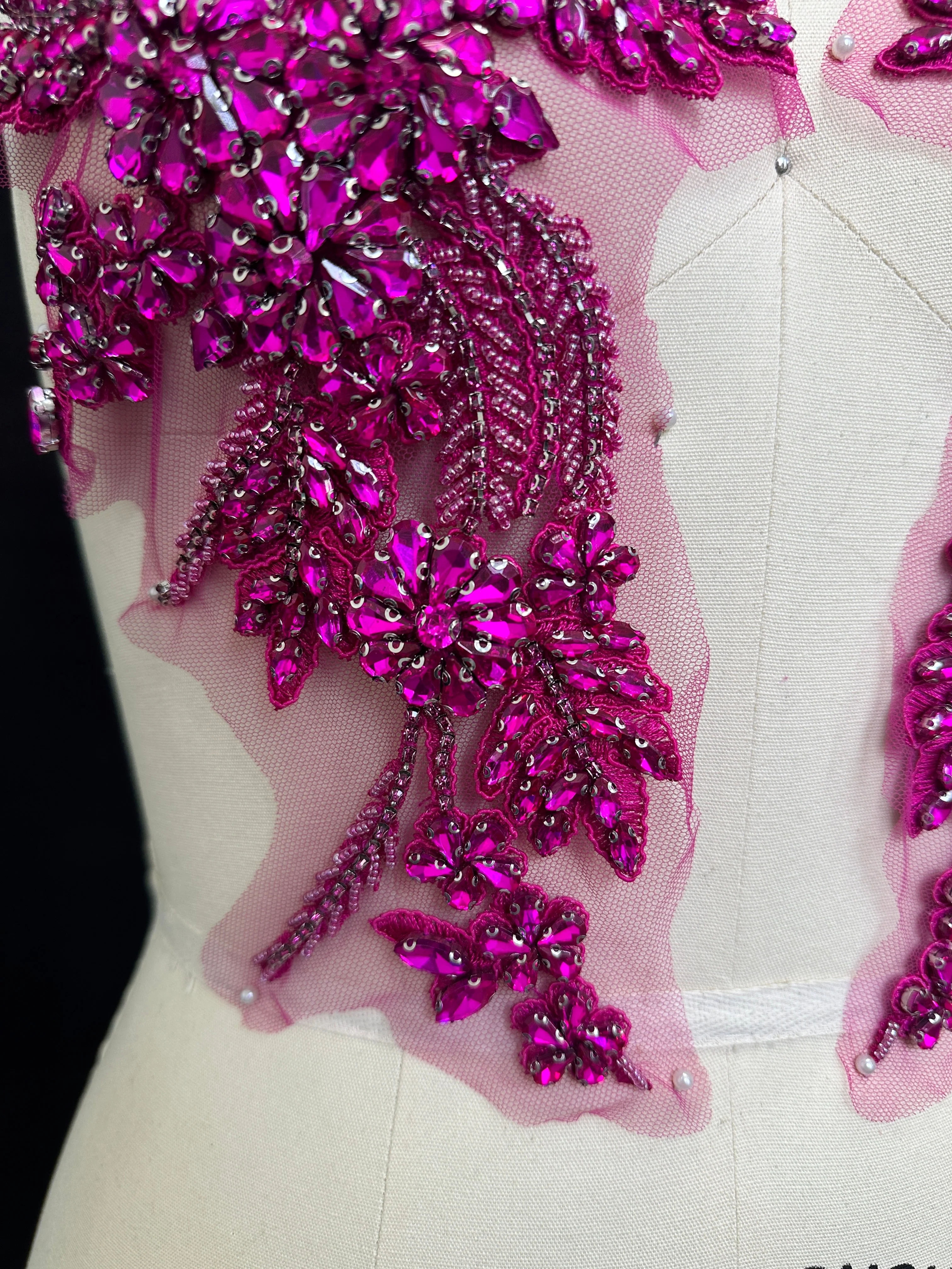 Gina Magenta Rhinestone Applique - Image 4