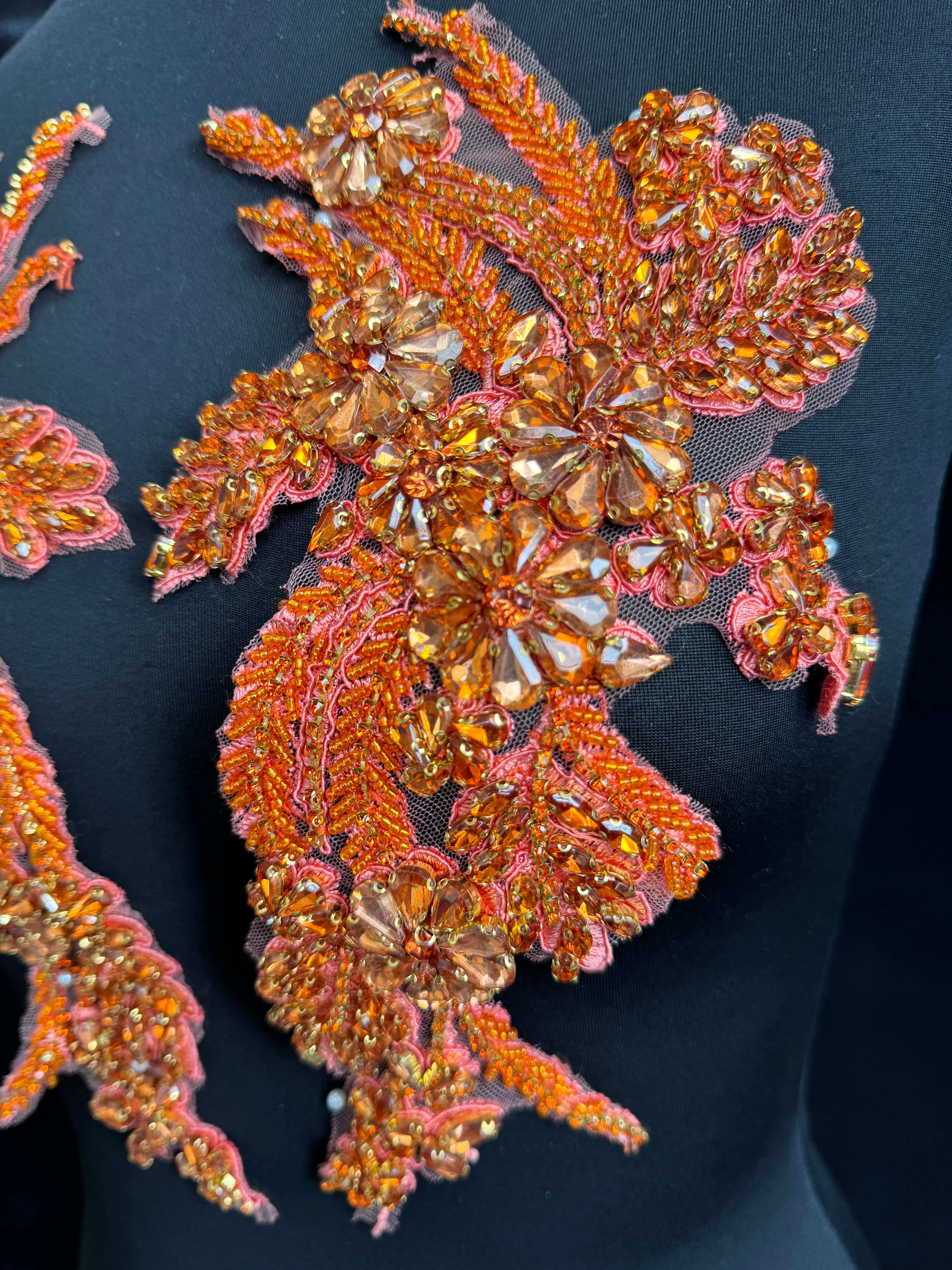 Gina Orange Rhinestones Applique - Image 4