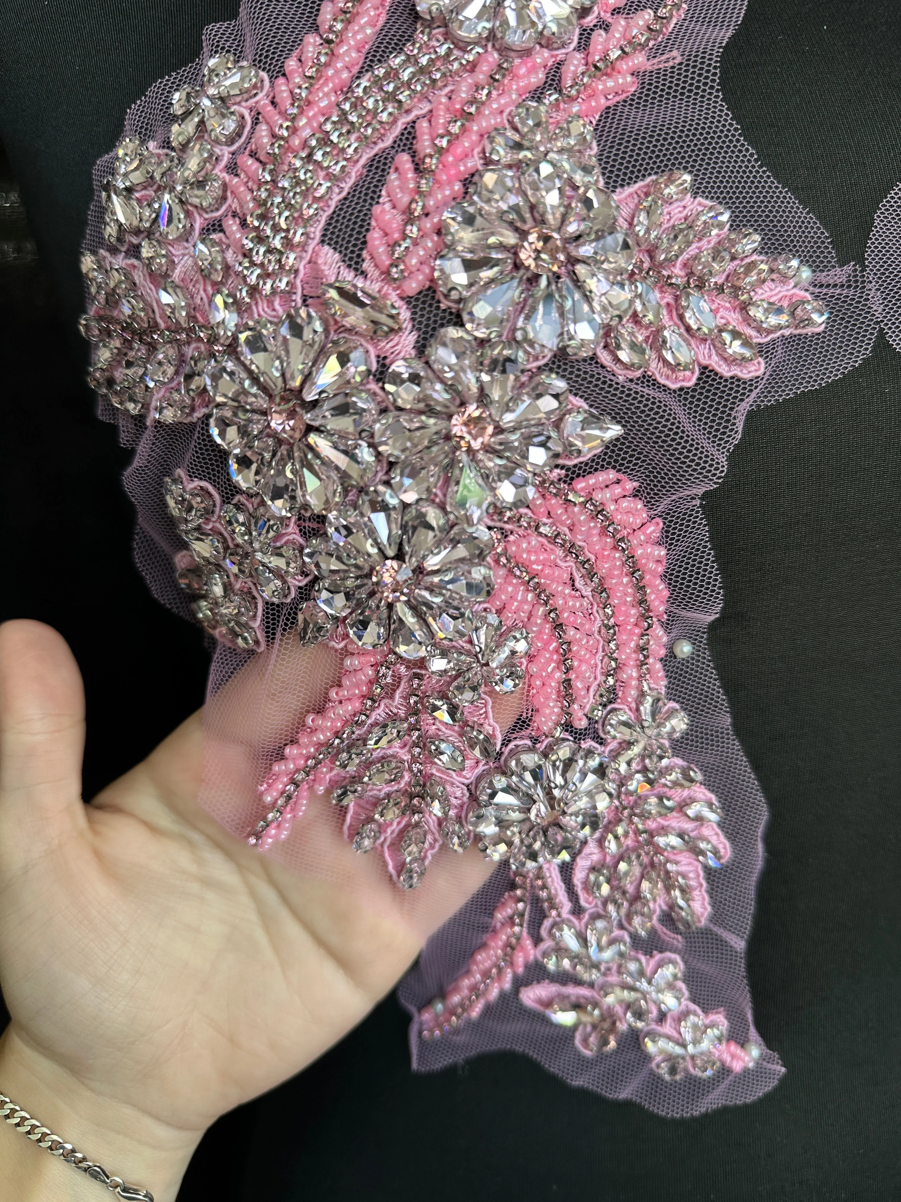 Gina Pink Rhinestone Applique - Image 4