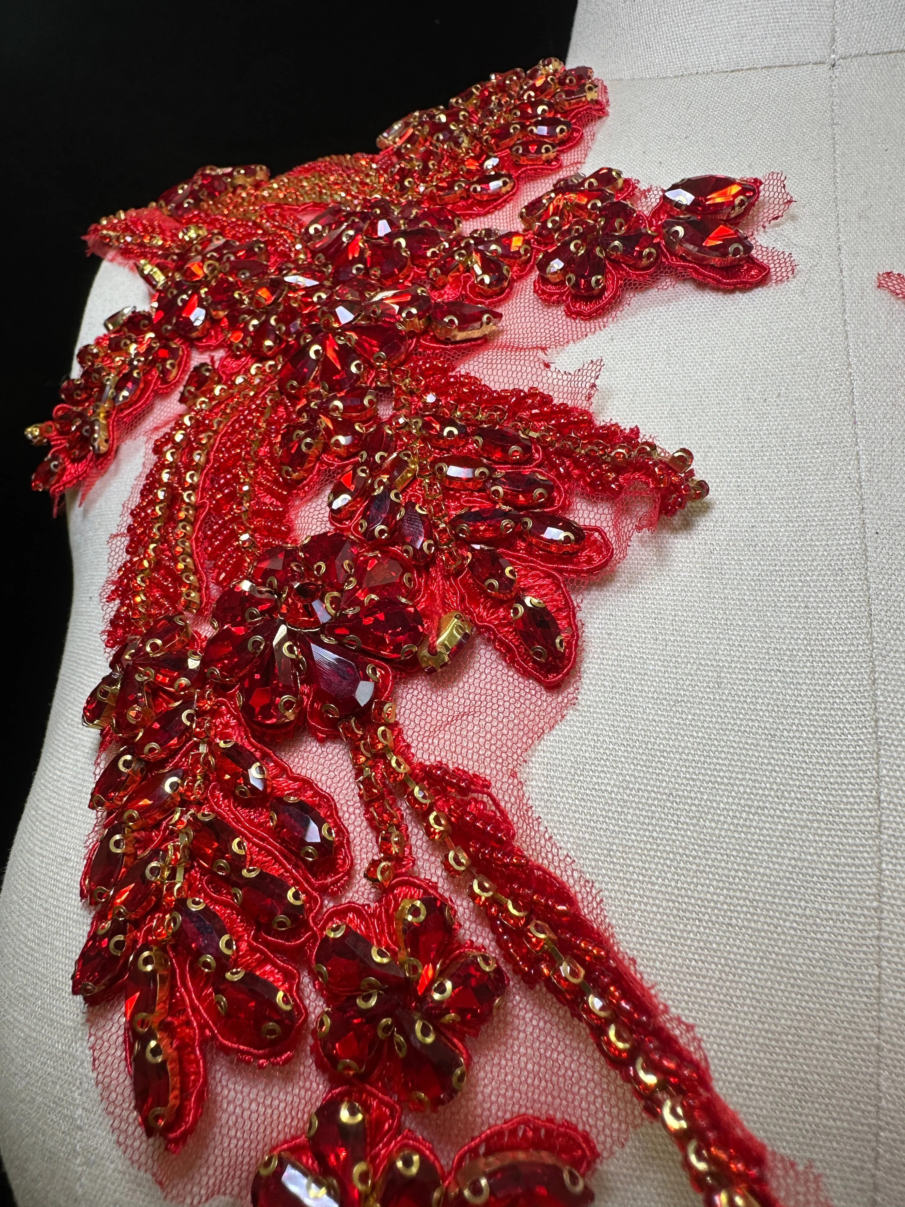 Gina Red Pair Rhinestones Applique - Image 6