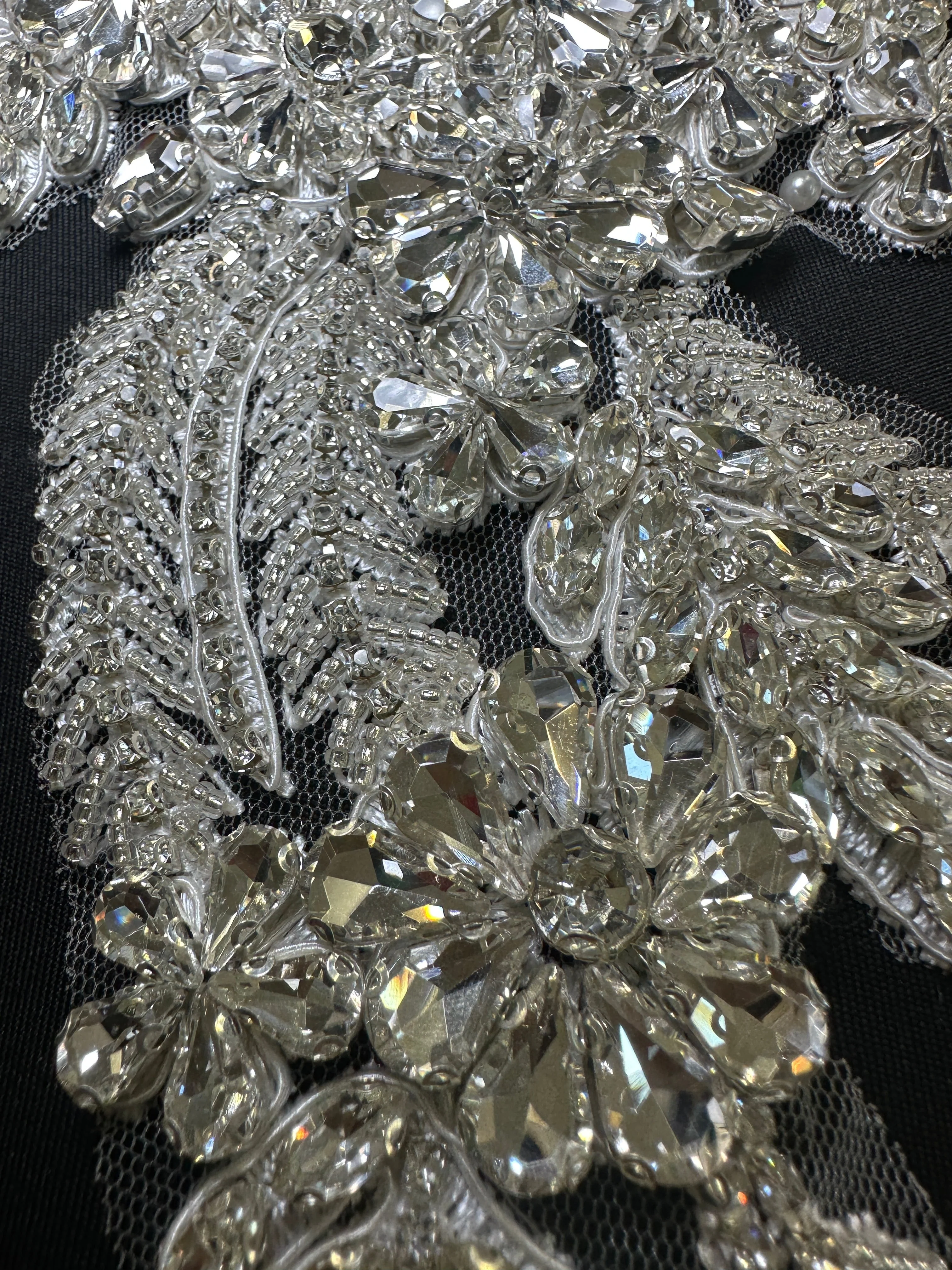 Gina White Silver Rhinestones Applique - Image 3