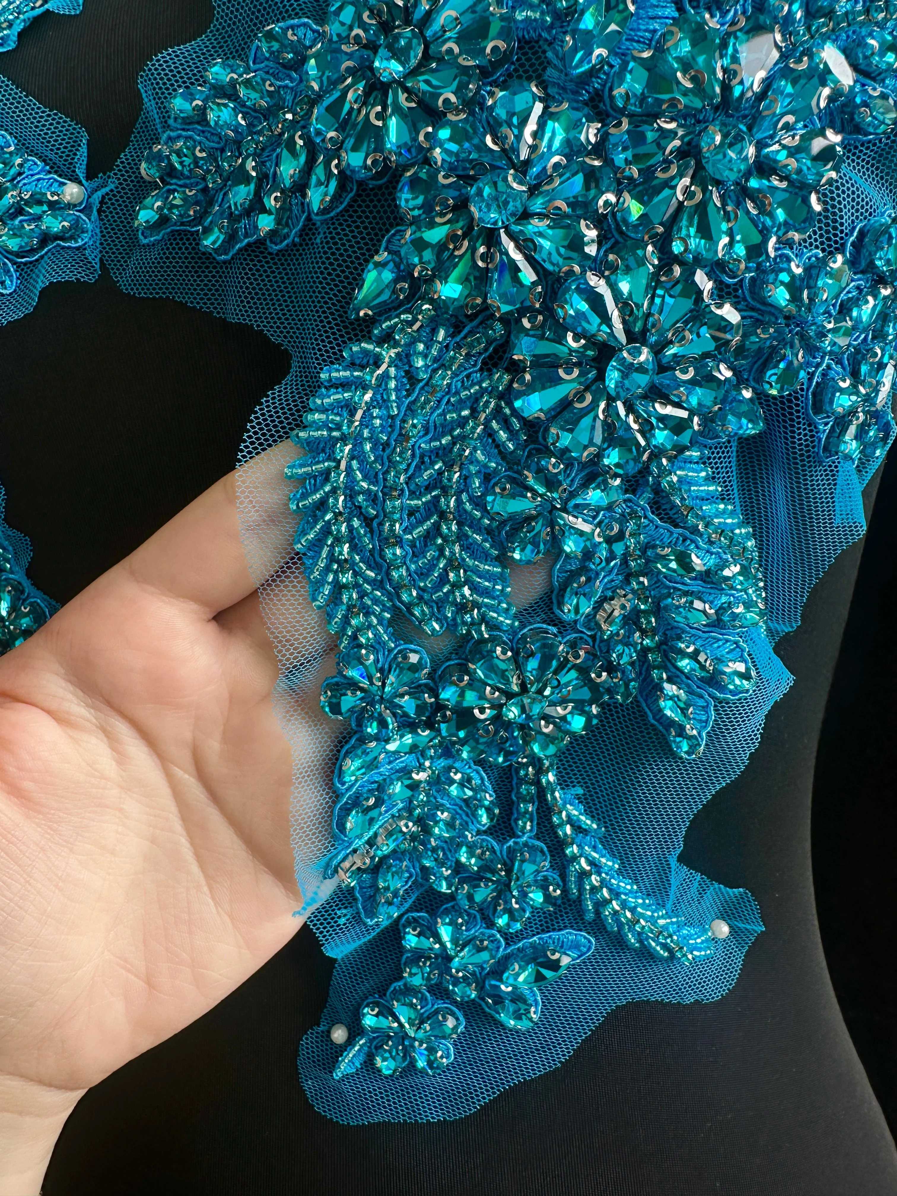 Gina Turquoise Rhinestone Applique - Image 3