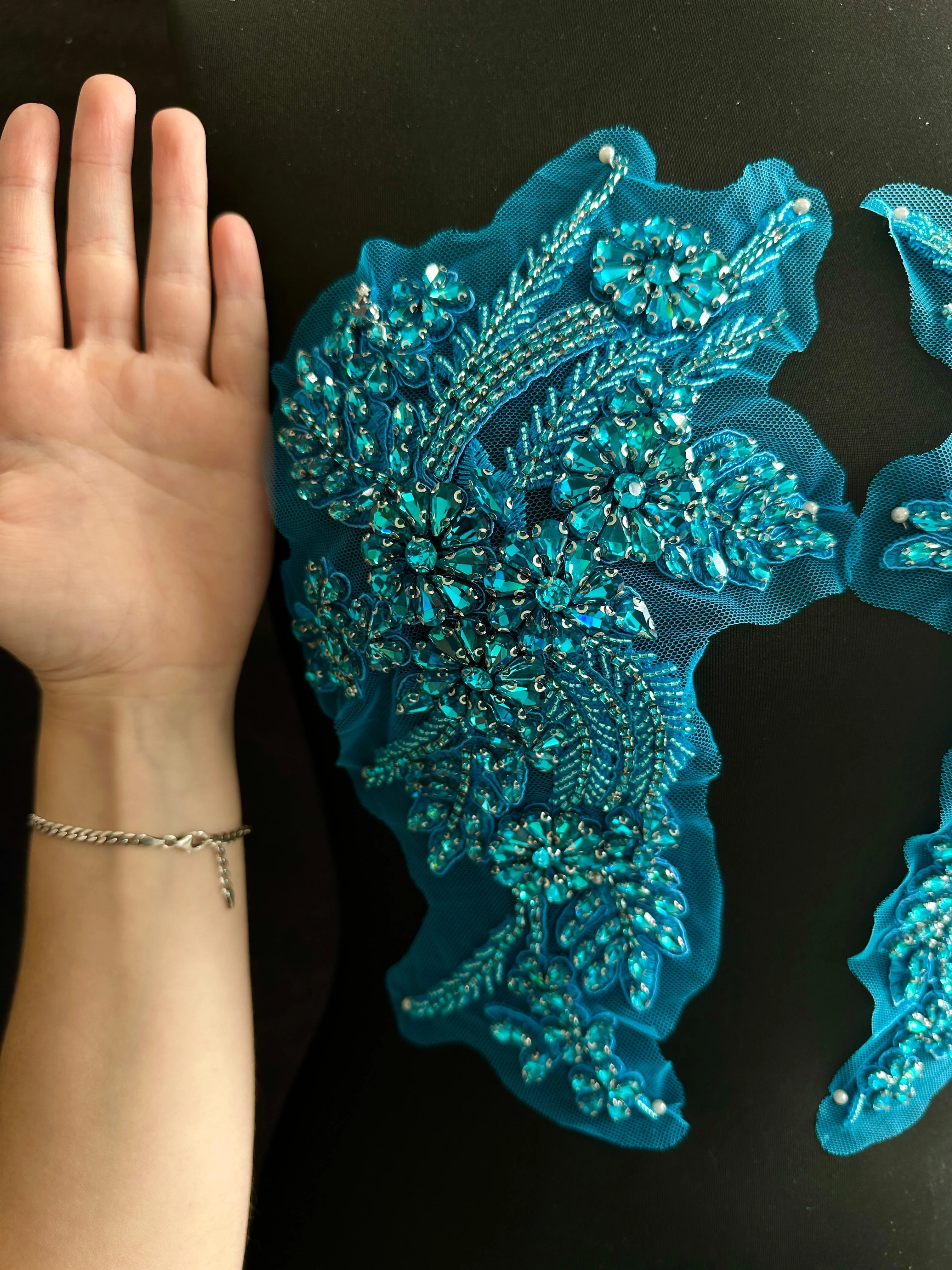 Gina Turquoise Rhinestone Applique - Image 4