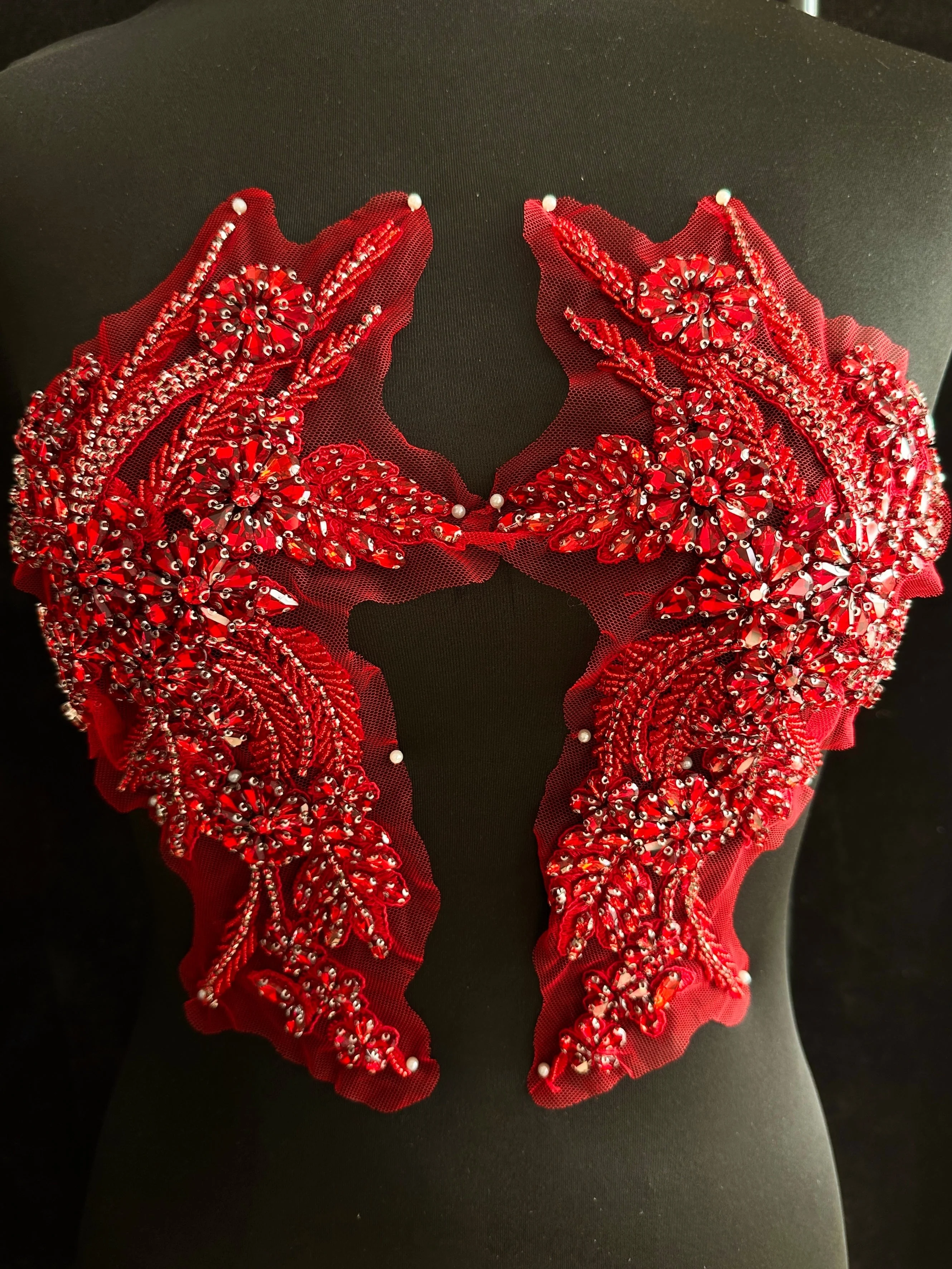 Gina Wine Red Rhinestone Applique - Image 4