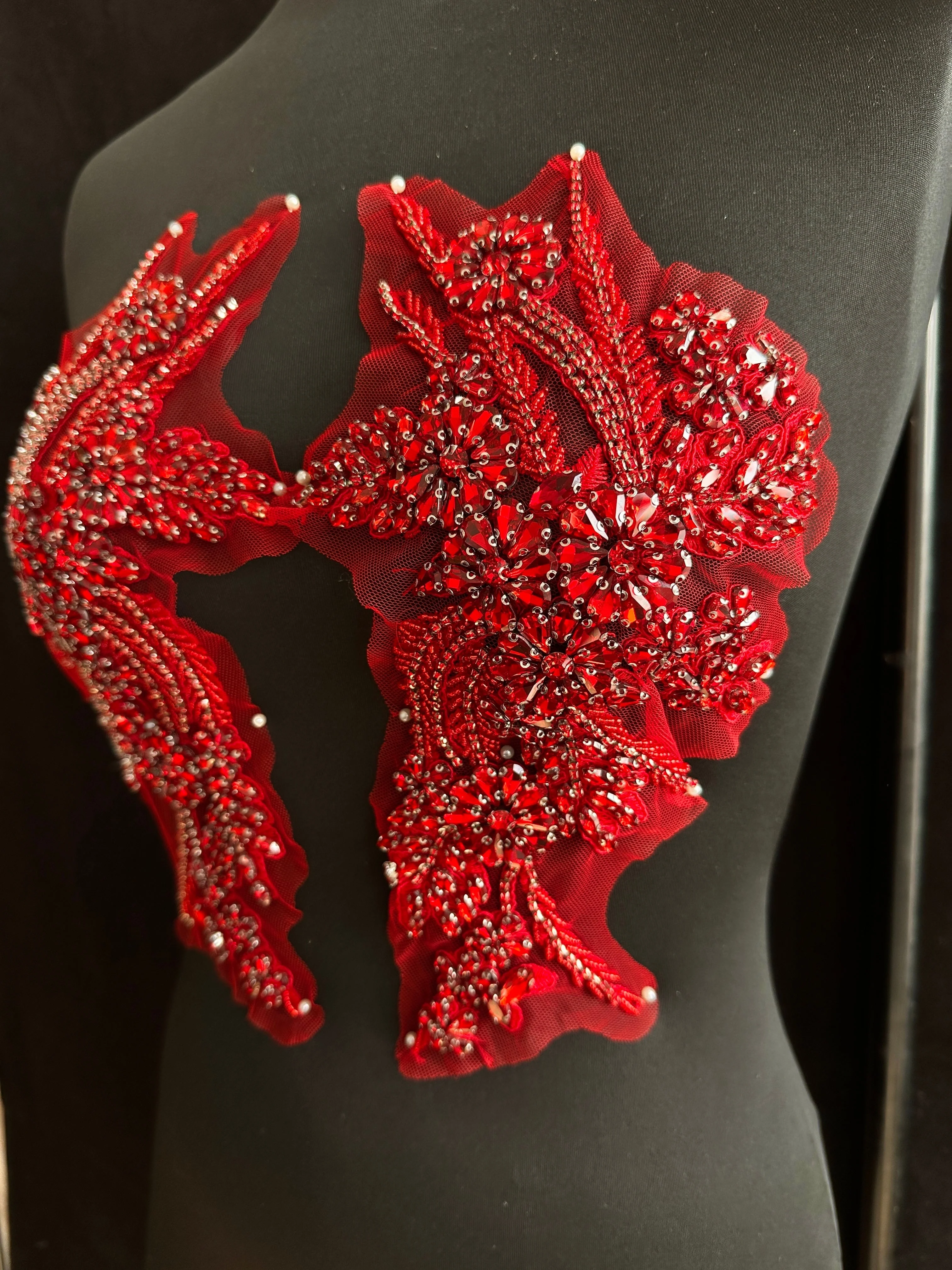 Gina Wine Red Rhinestone Applique - Image 6