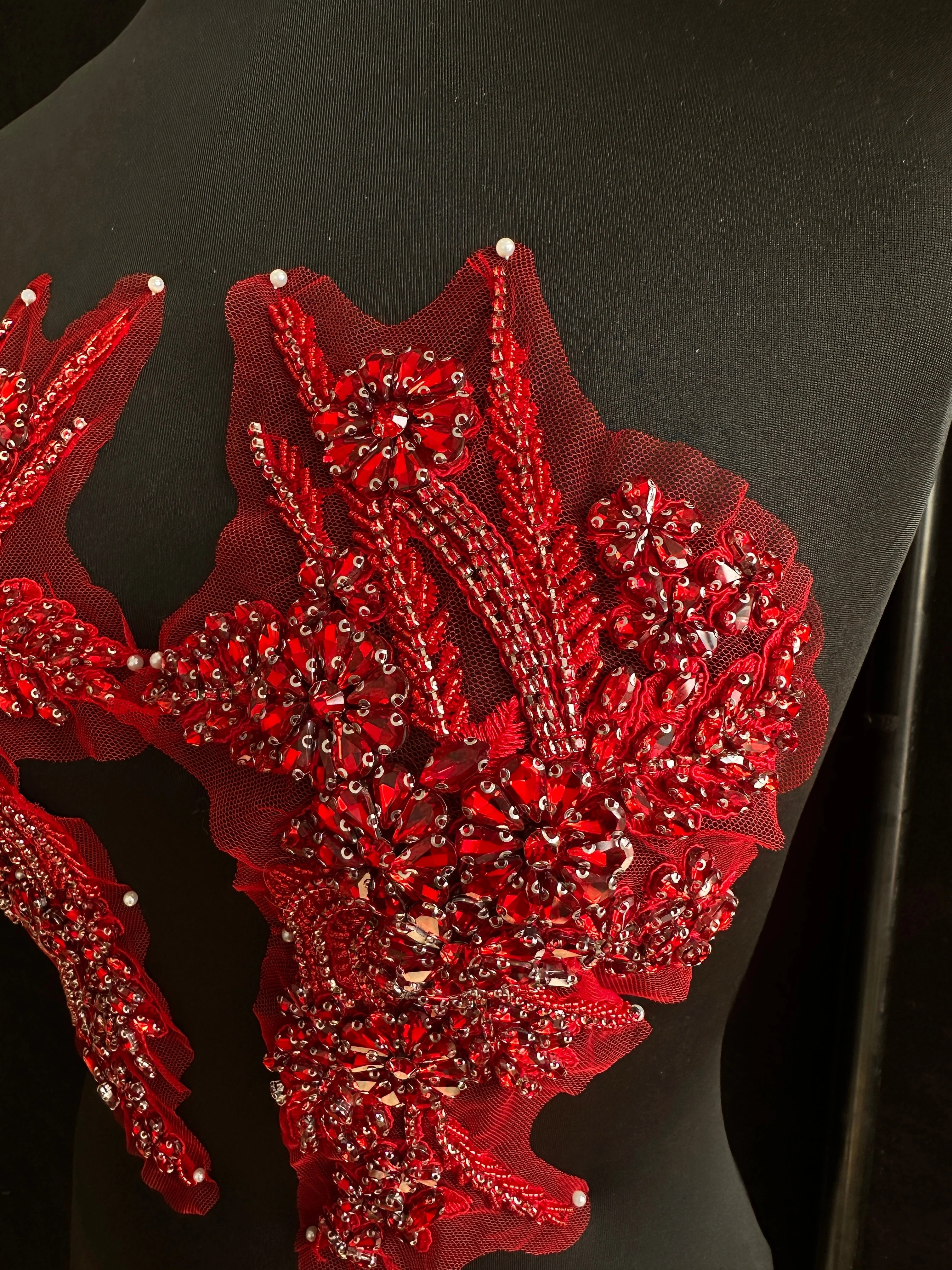 Gina Wine Red Rhinestone Applique - Image 7
