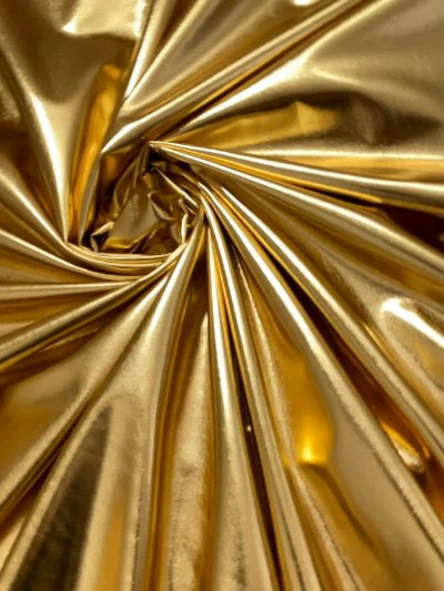 Glossy Gold Stretch Faux Pleather - Image 3