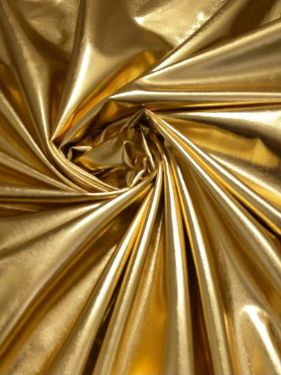 Glossy Gold Stretch Faux Pleather - Image 4