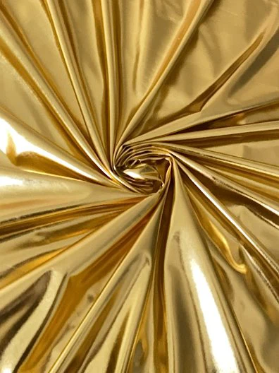 Glossy Gold Stretch Faux Pleather - Image 5