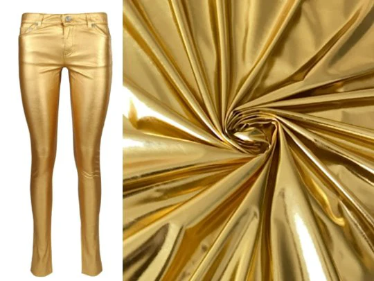 Gold 4 Way Stretch Faux Pleather - Image 4