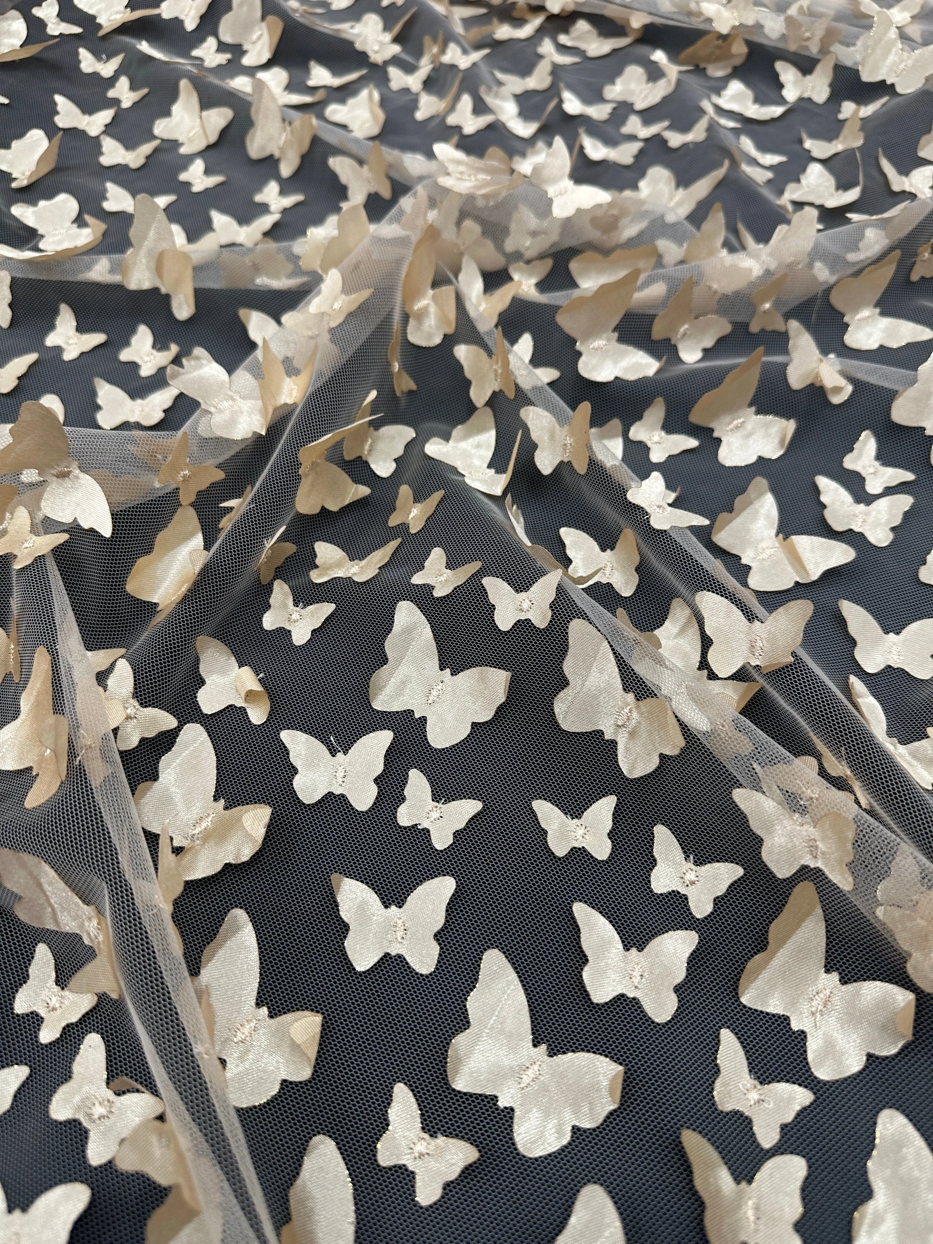 Gold Champagne 3D Butterfly Lace - Image 4