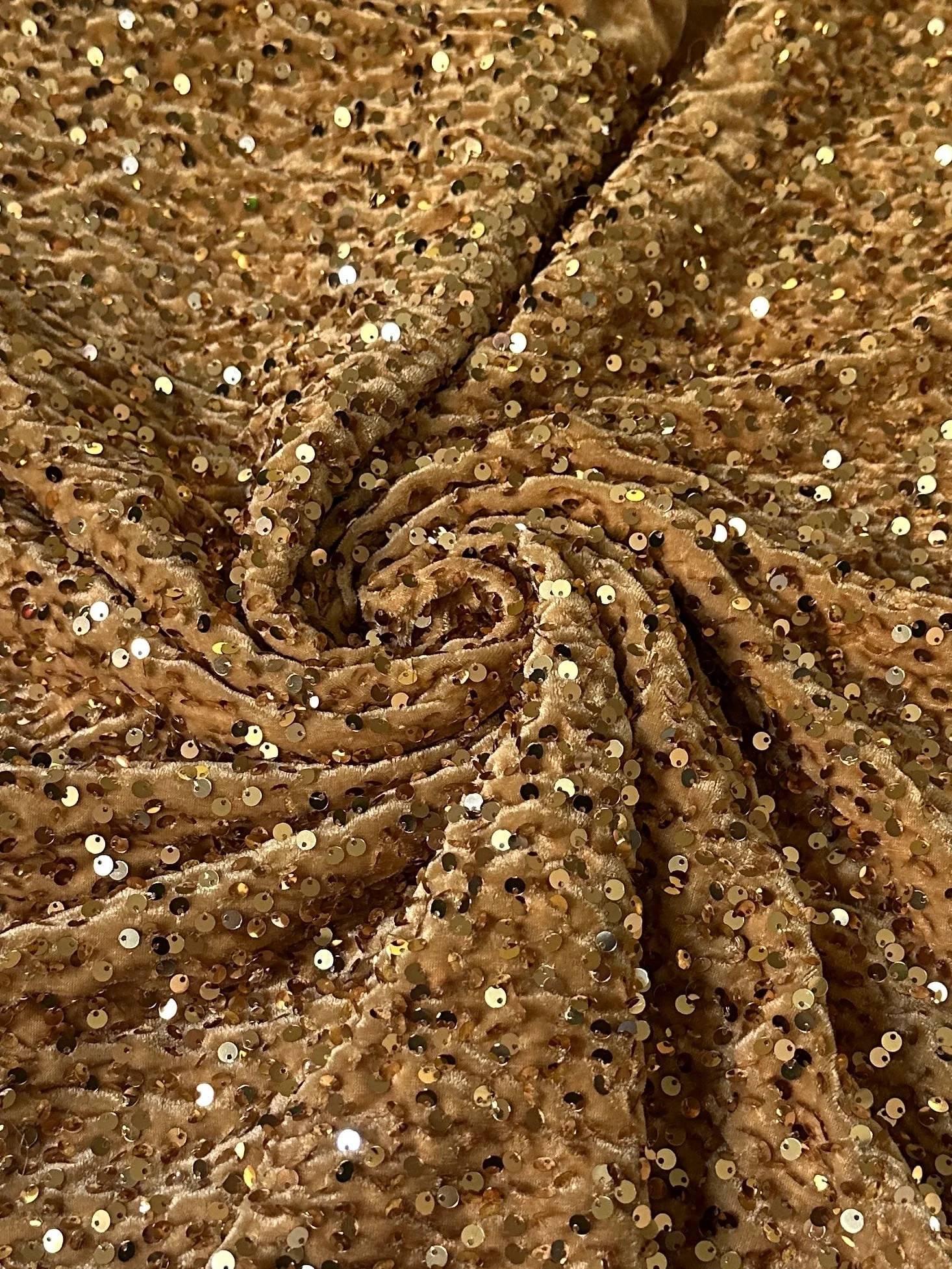Gold Champagne Sequins Velvet