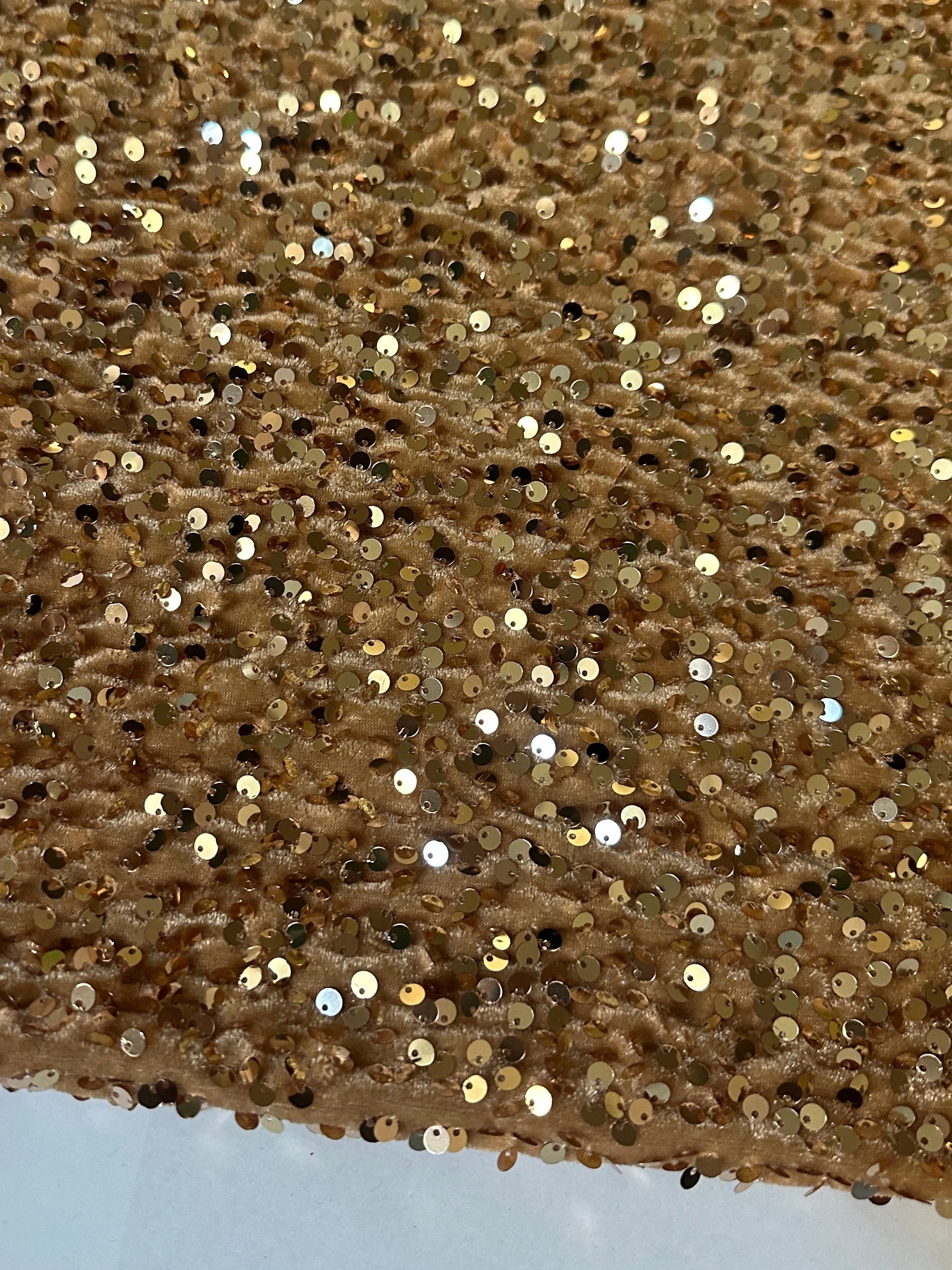 Gold Champagne Sequins Velvet - Image 2