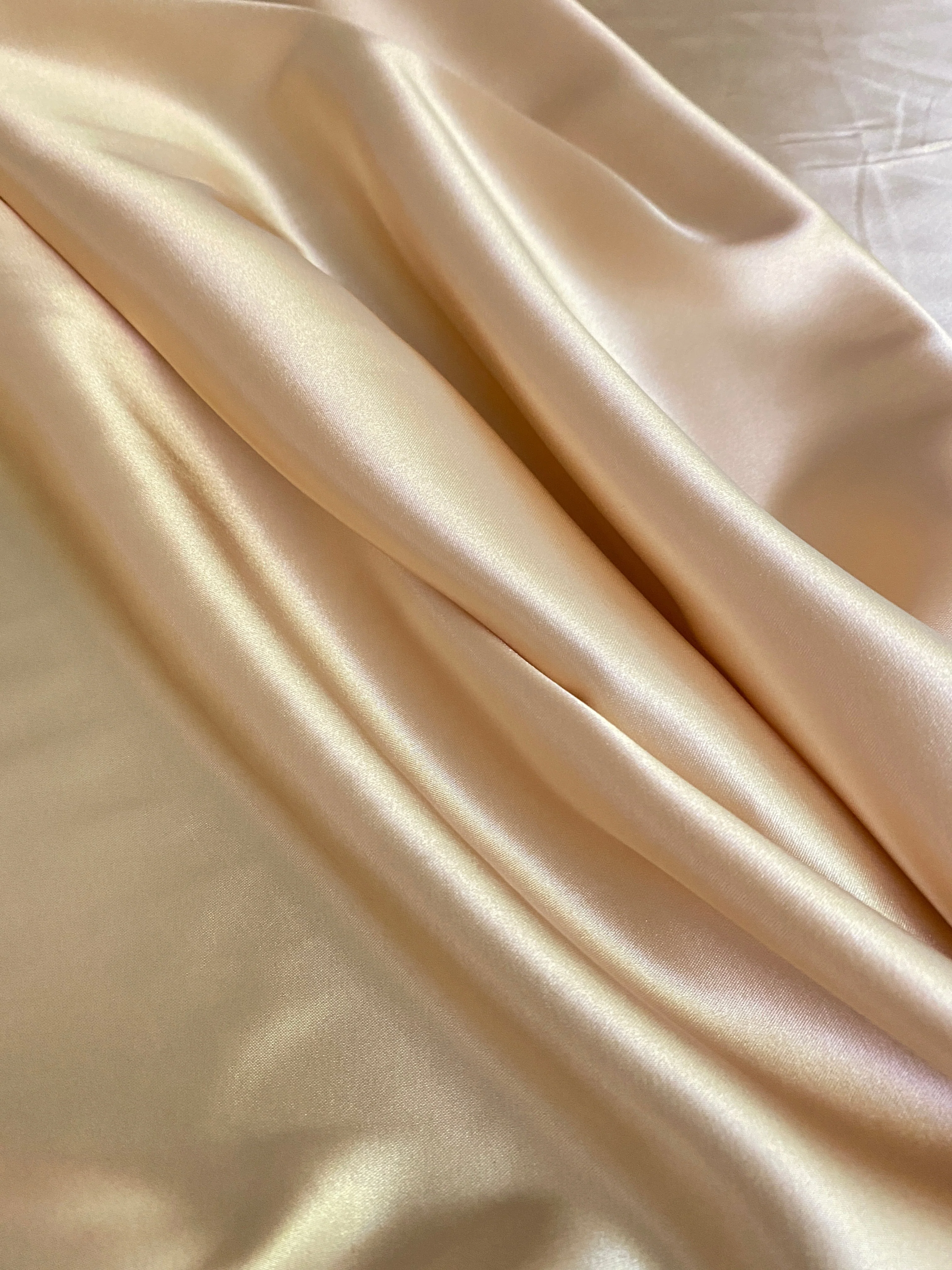 Gold Champagne Silky Stretch Satin - Image 3