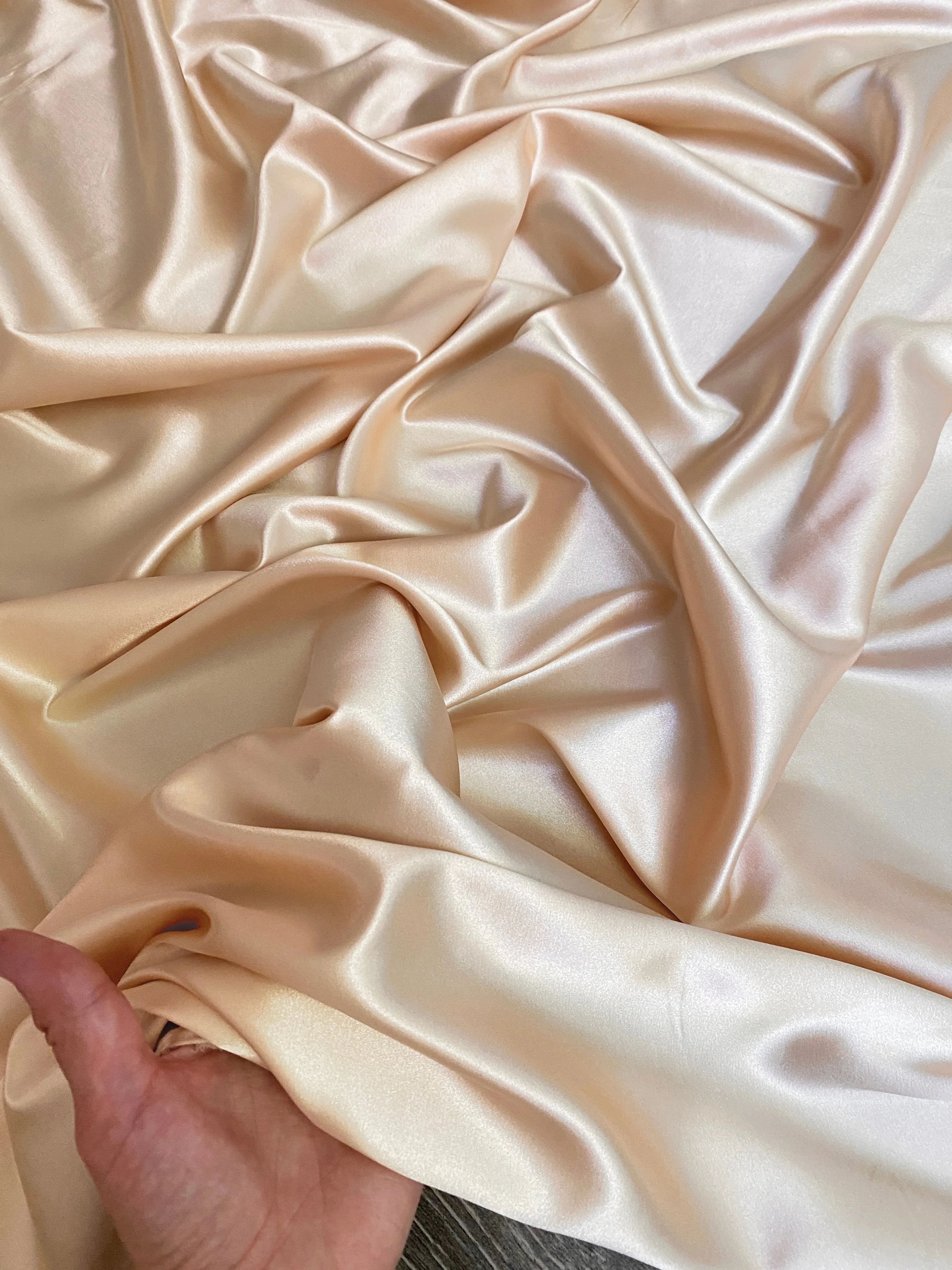 Gold Champagne Silky Stretch Satin - Image 6
