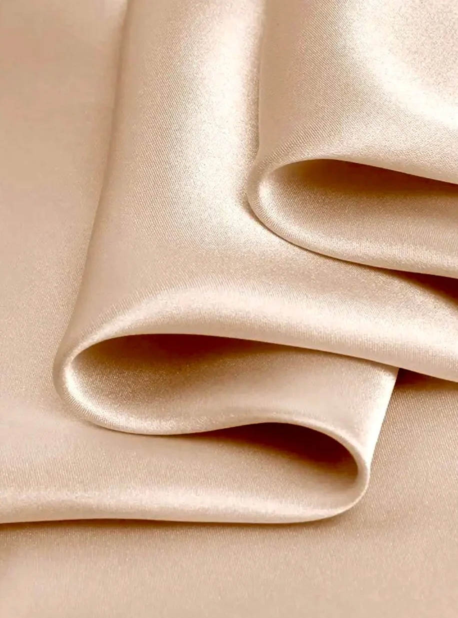 Gold Champagne Silky Stretch Satin - Image 7