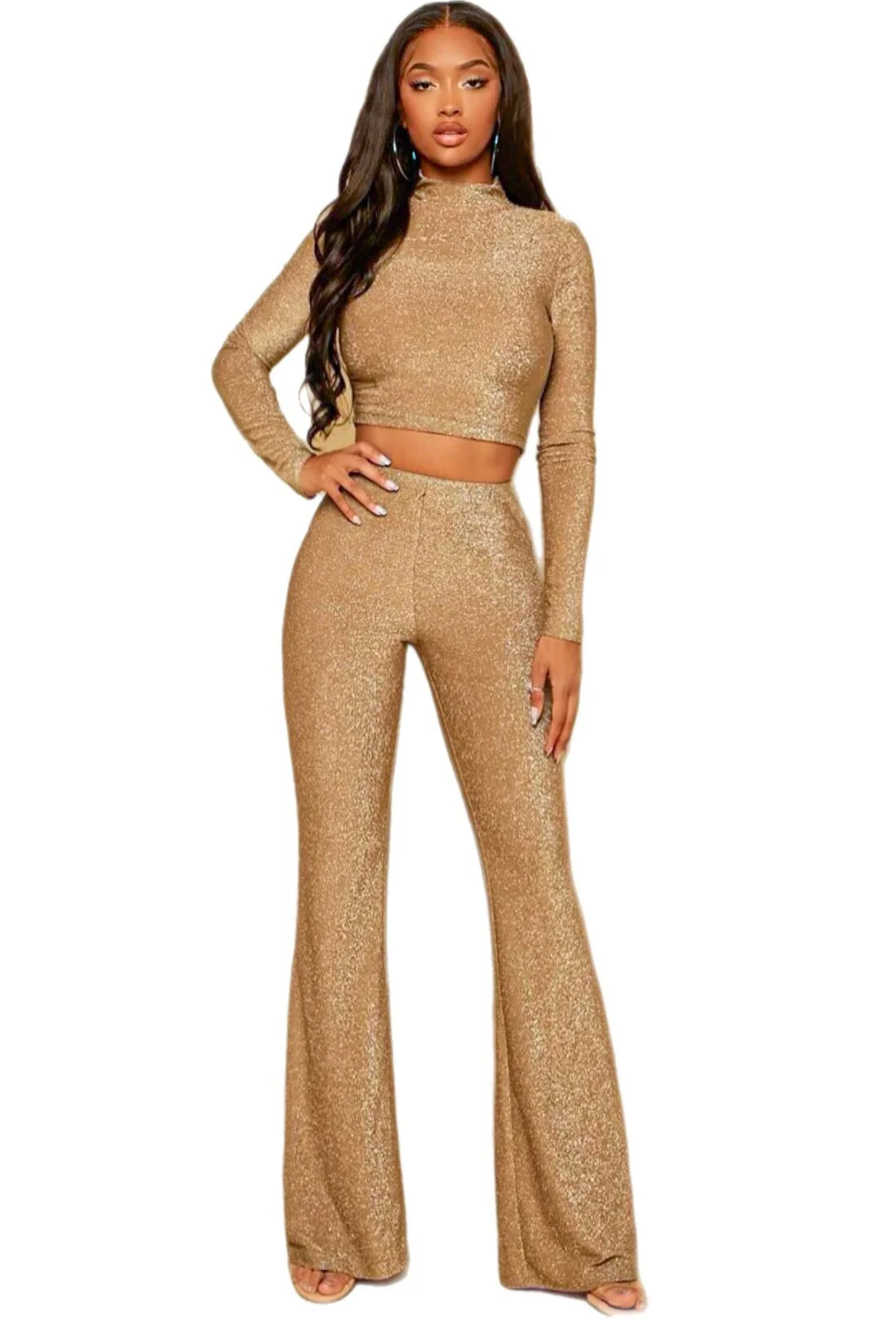 Gold Champagne Spandex Lurex Knit - Image 8