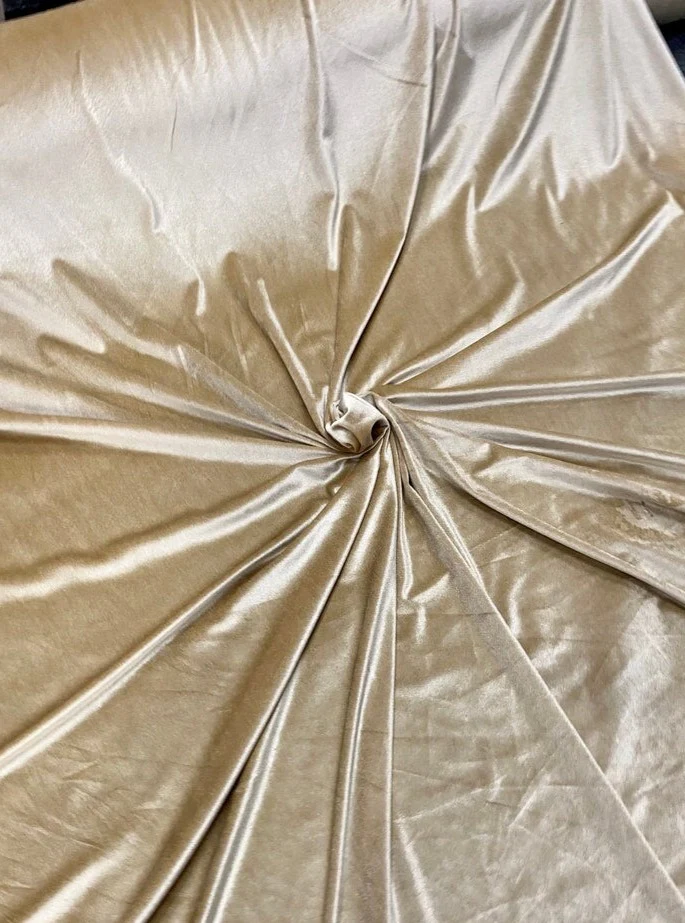 Gold Champagne Stretch Velvet - Image 2