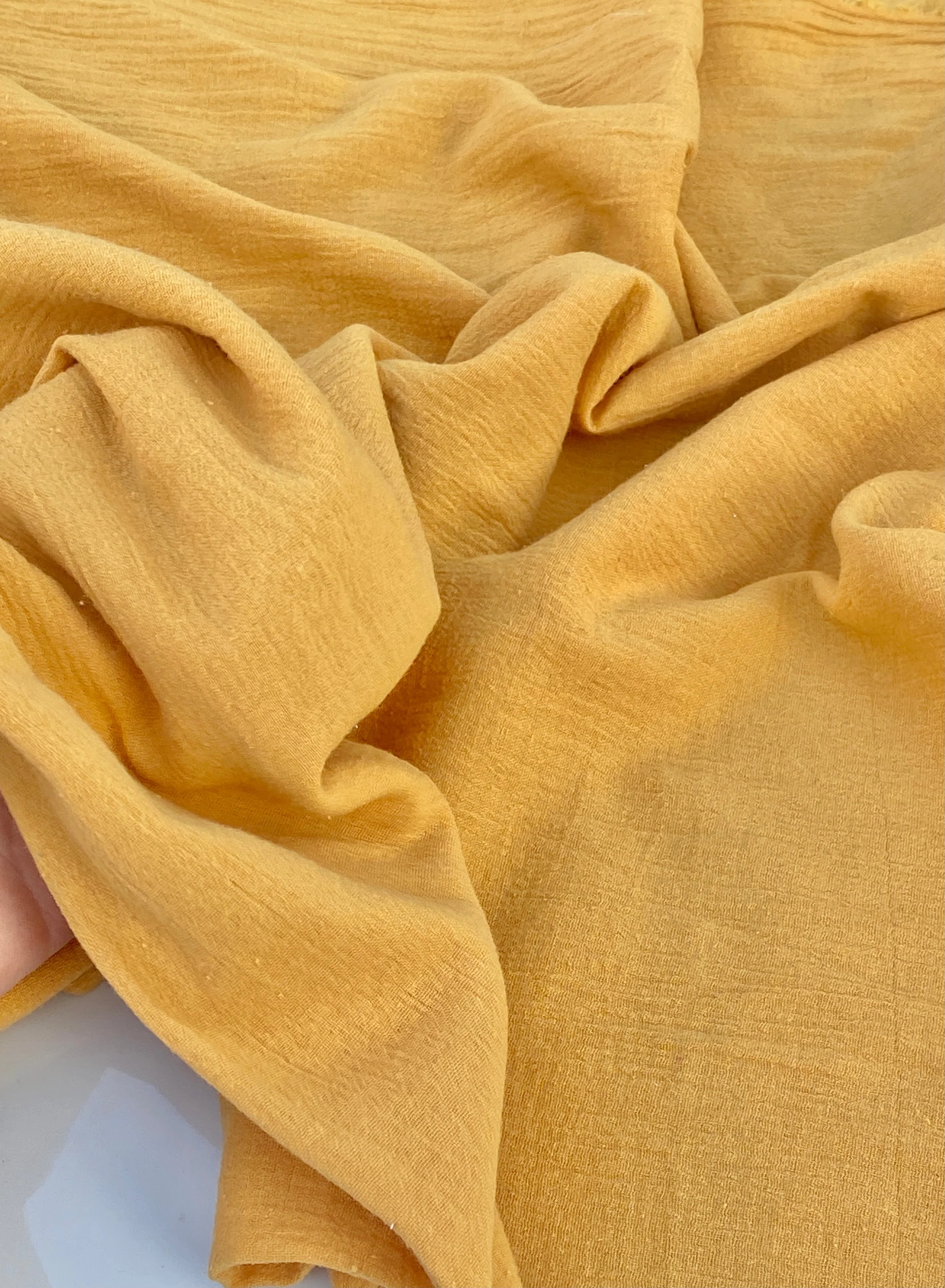 Gold Crinkle Cotton Gauze - Image 2