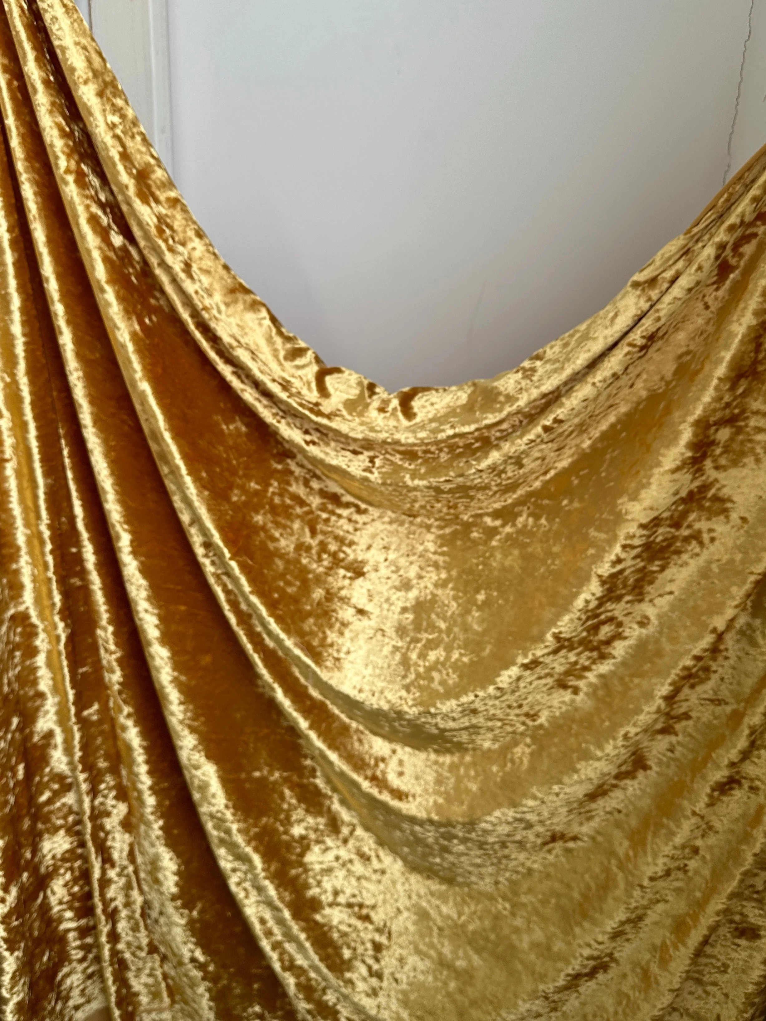 Gold Stretch Crushed Velvet
