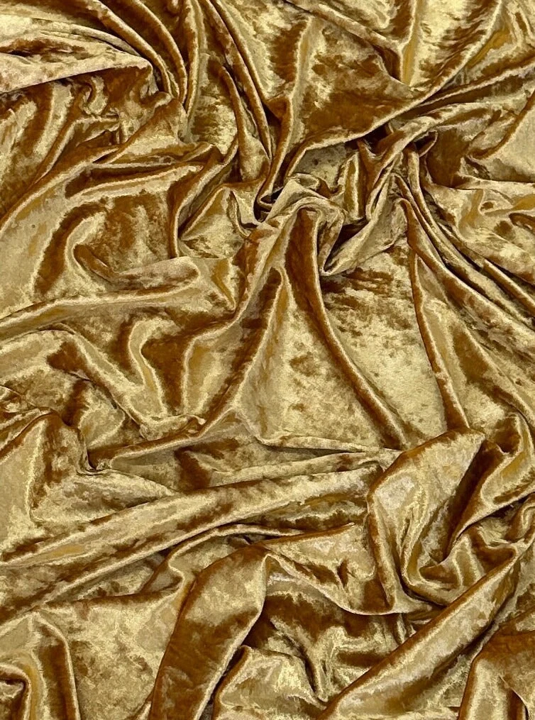 Gold Stretch Crushed Velvet - Image 3