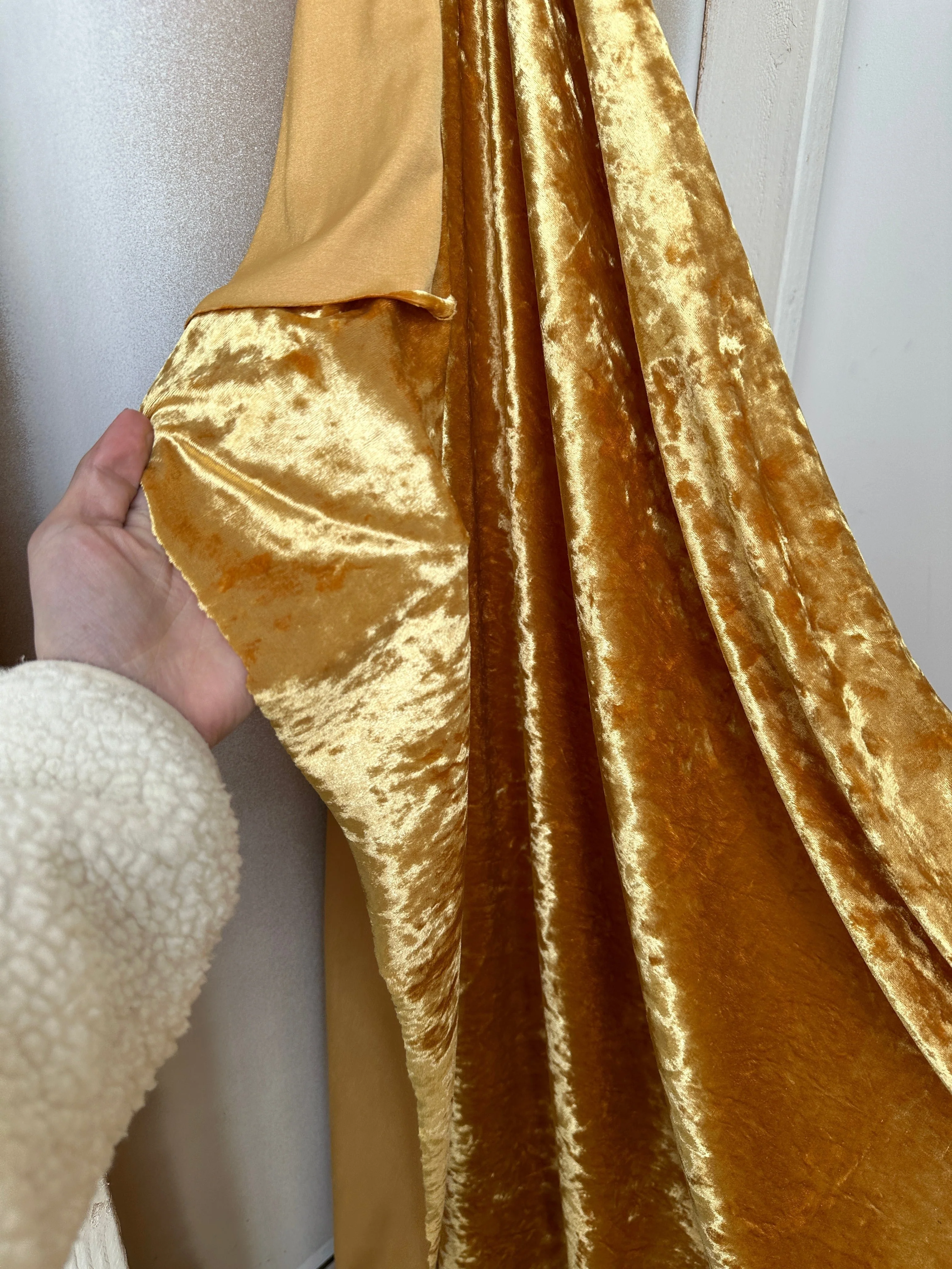 Gold Stretch Crushed Velvet - Image 8
