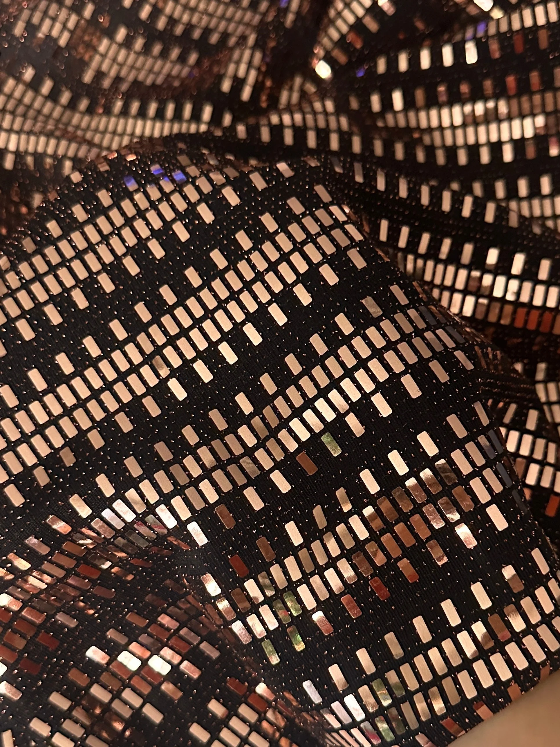 Gold Foiled Mirror Sequins on Knit - Image 3