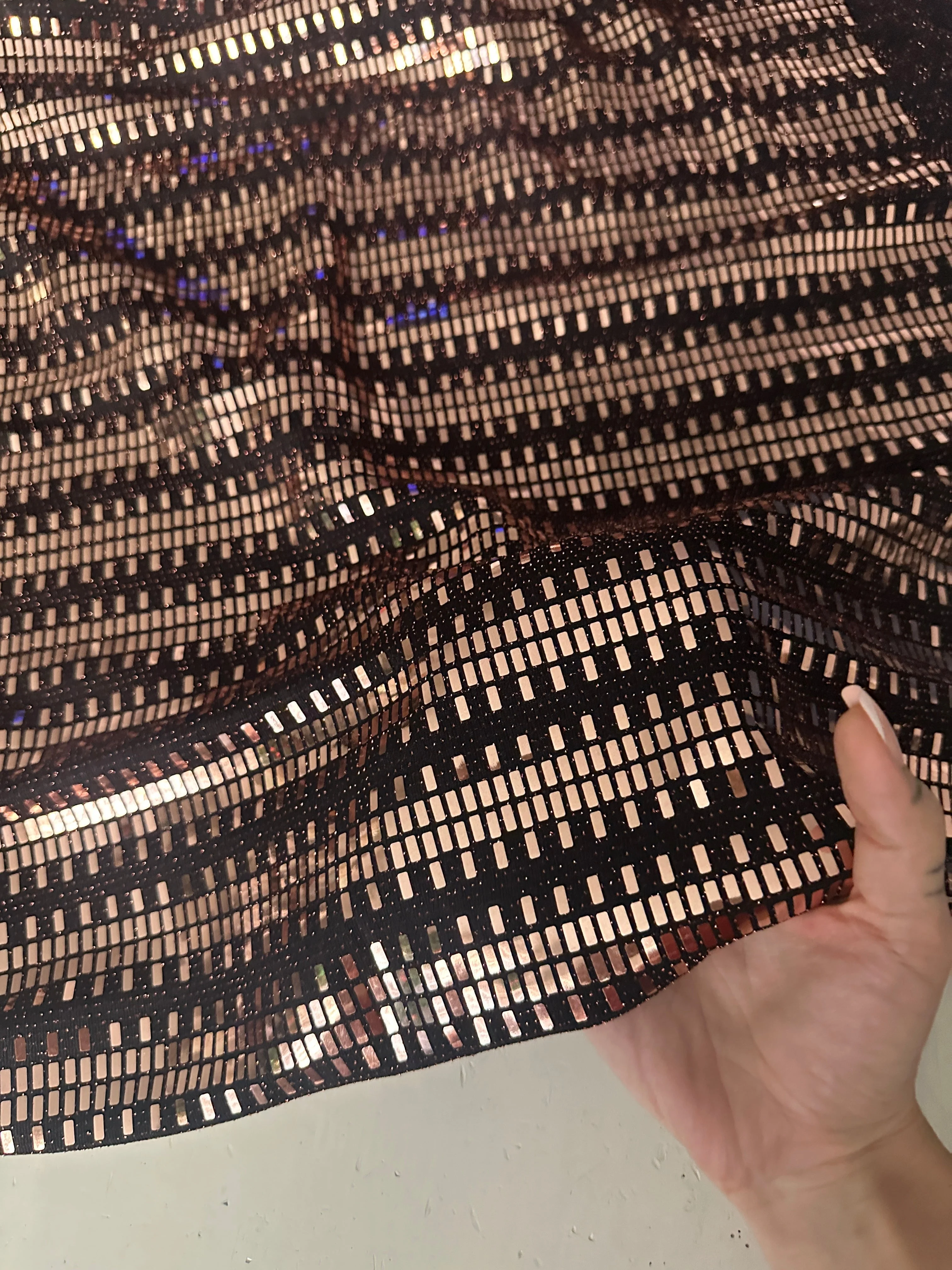 Gold Foiled Mirror Sequins on Knit - Image 5